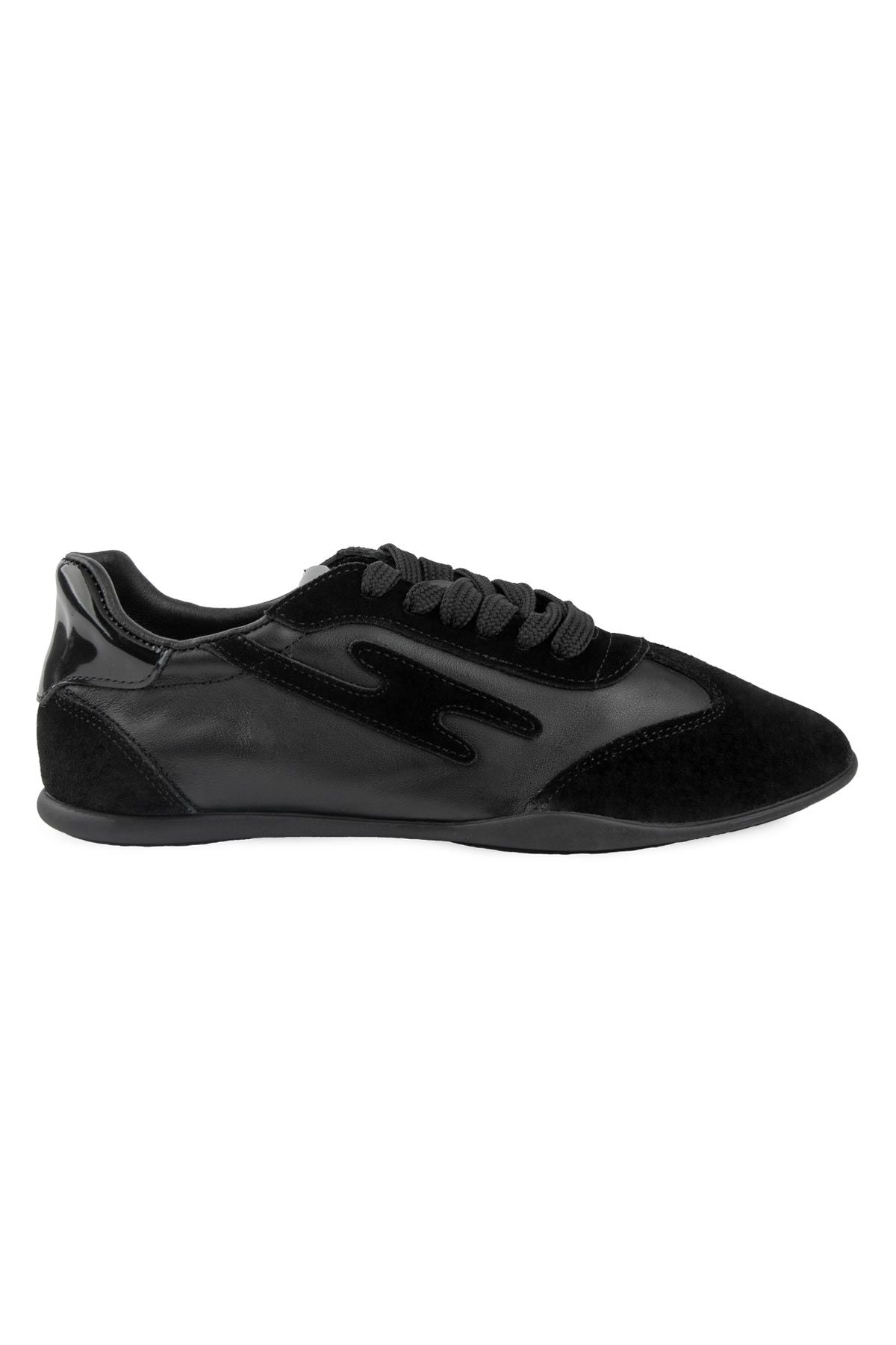 Kadın Deri Günlük Sneaker DG6112 Siyah Rugan