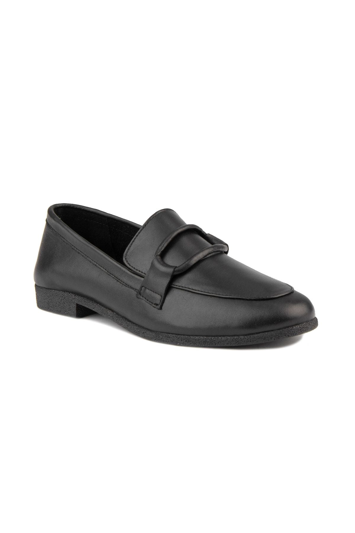 Kadın Deri Loafer Ayakkabı DG6003 Siyah