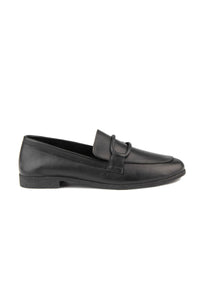 Women's Leather Loafer Shoes DG6003 Black