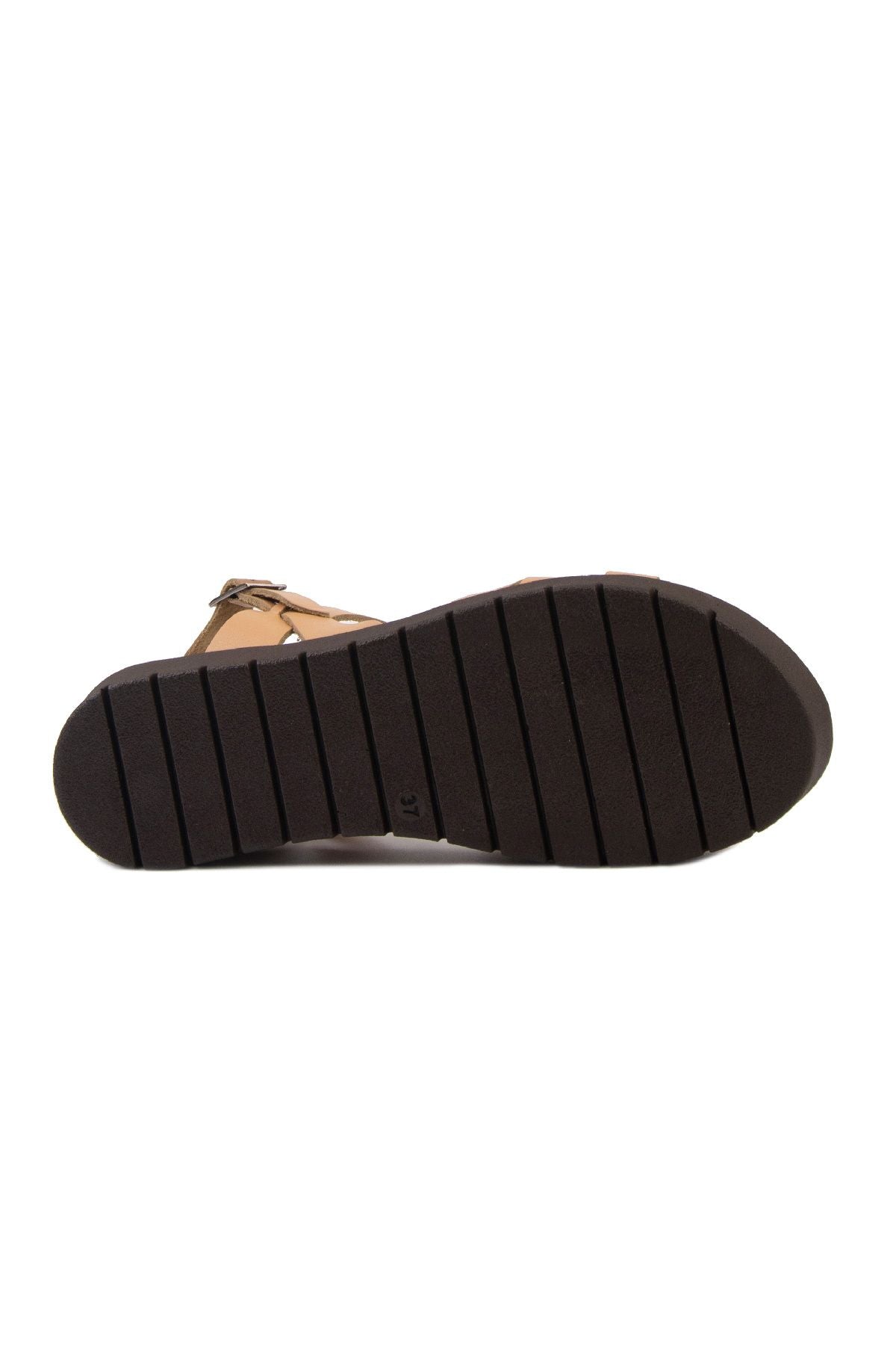 Kadın Deri Sandalet DG6004 Taba