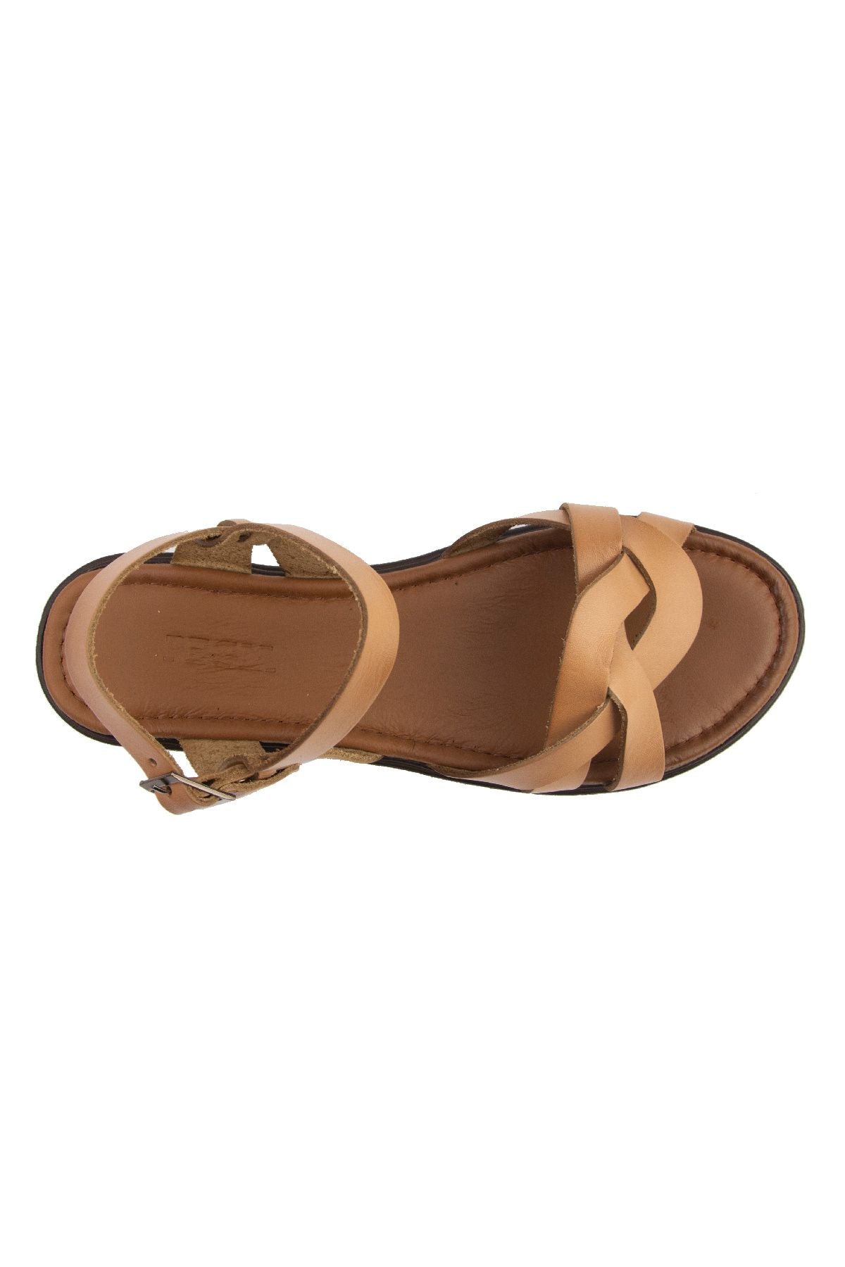 Kadın Deri Sandalet DG6004 Taba