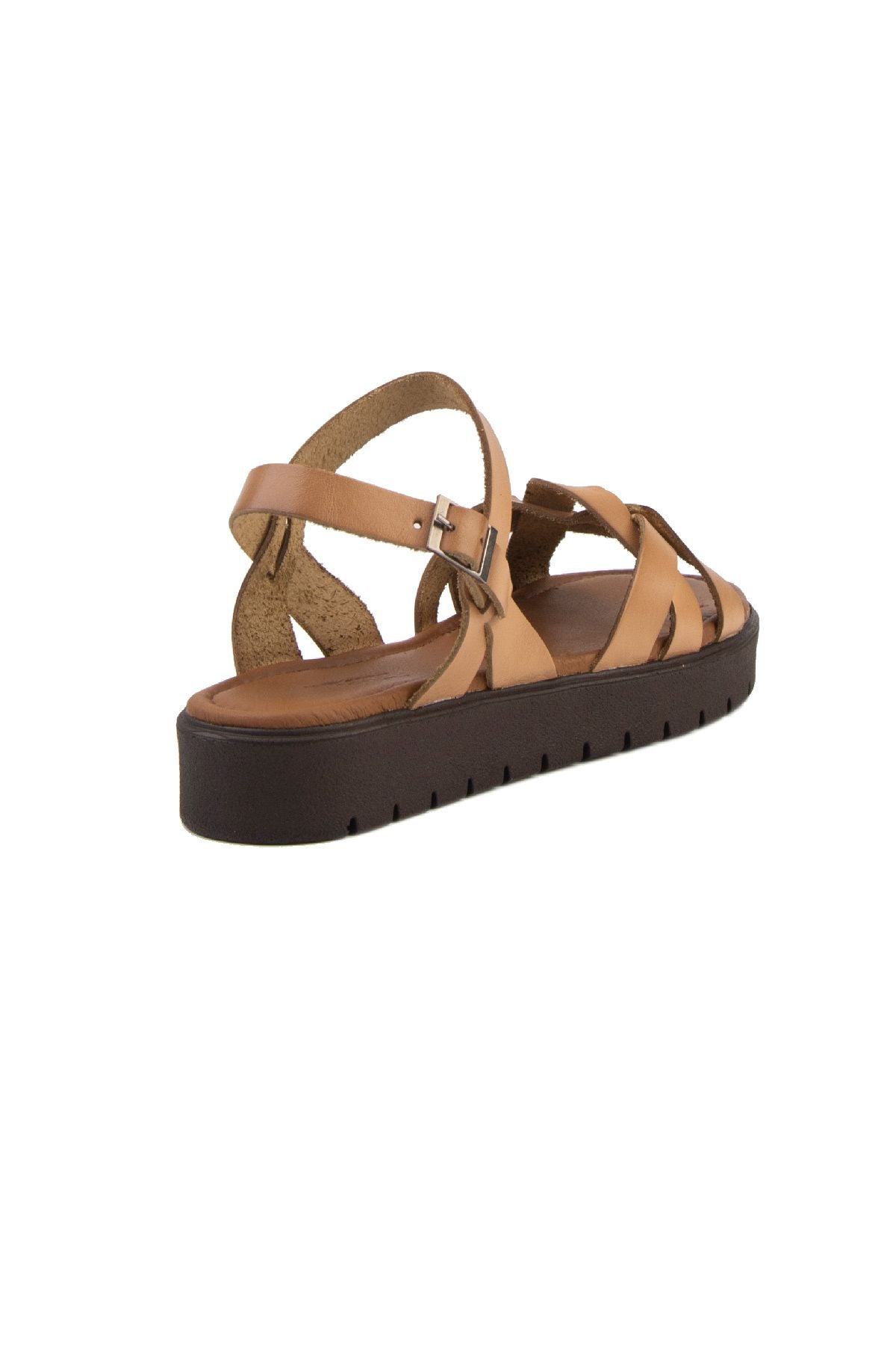 Kadın Deri Sandalet DG6004 Taba