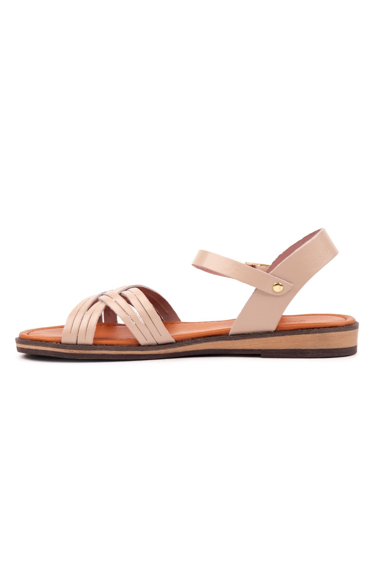 Kadın Deri Sandalet DG6006 Pudra