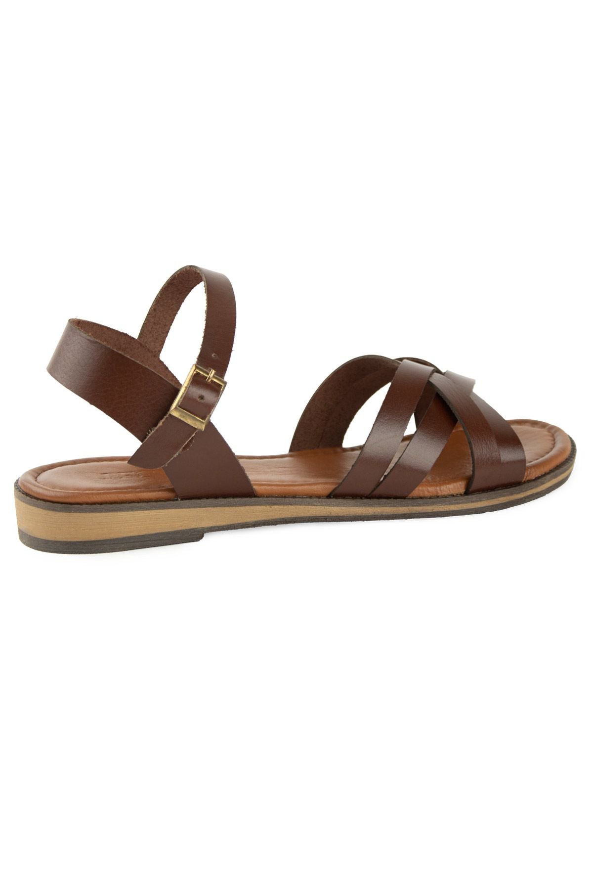 Kadın Deri Sandalet DG6006 Kahve