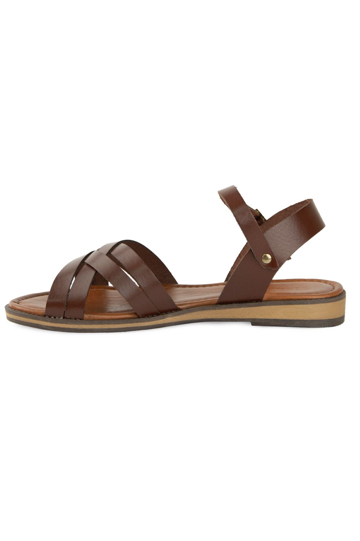 Kadın Deri Sandalet DG6006 Kahve