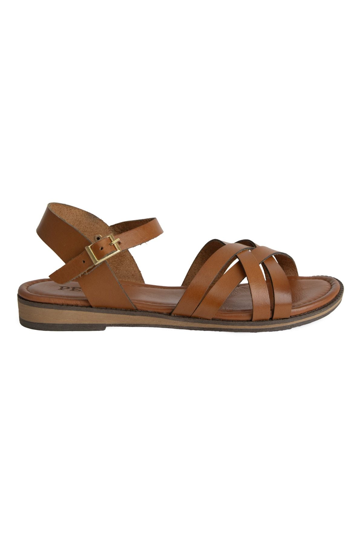 Kadın Deri Sandalet DG6006 Taba