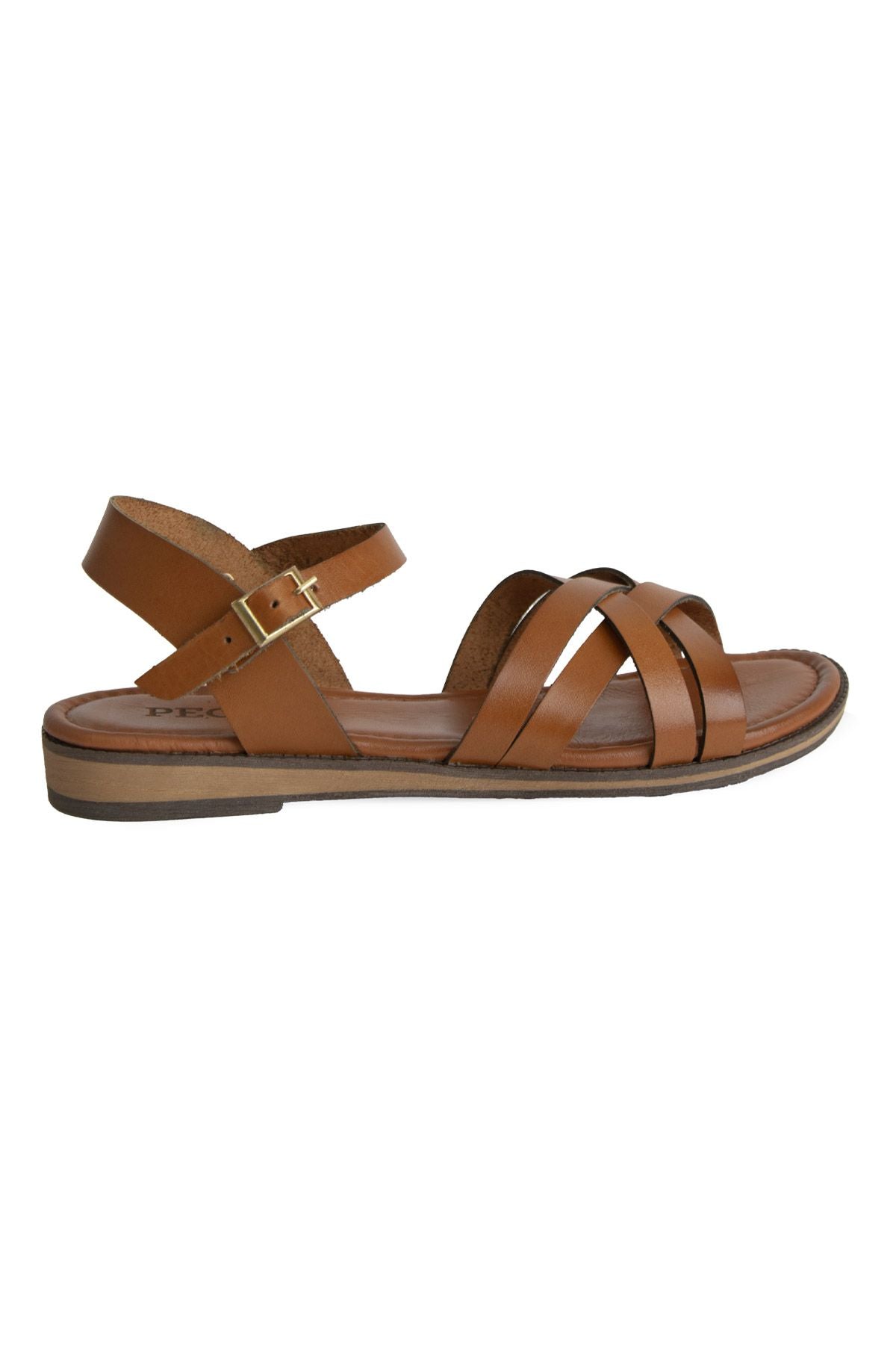 Kadın Deri Sandalet DG6006 Taba
