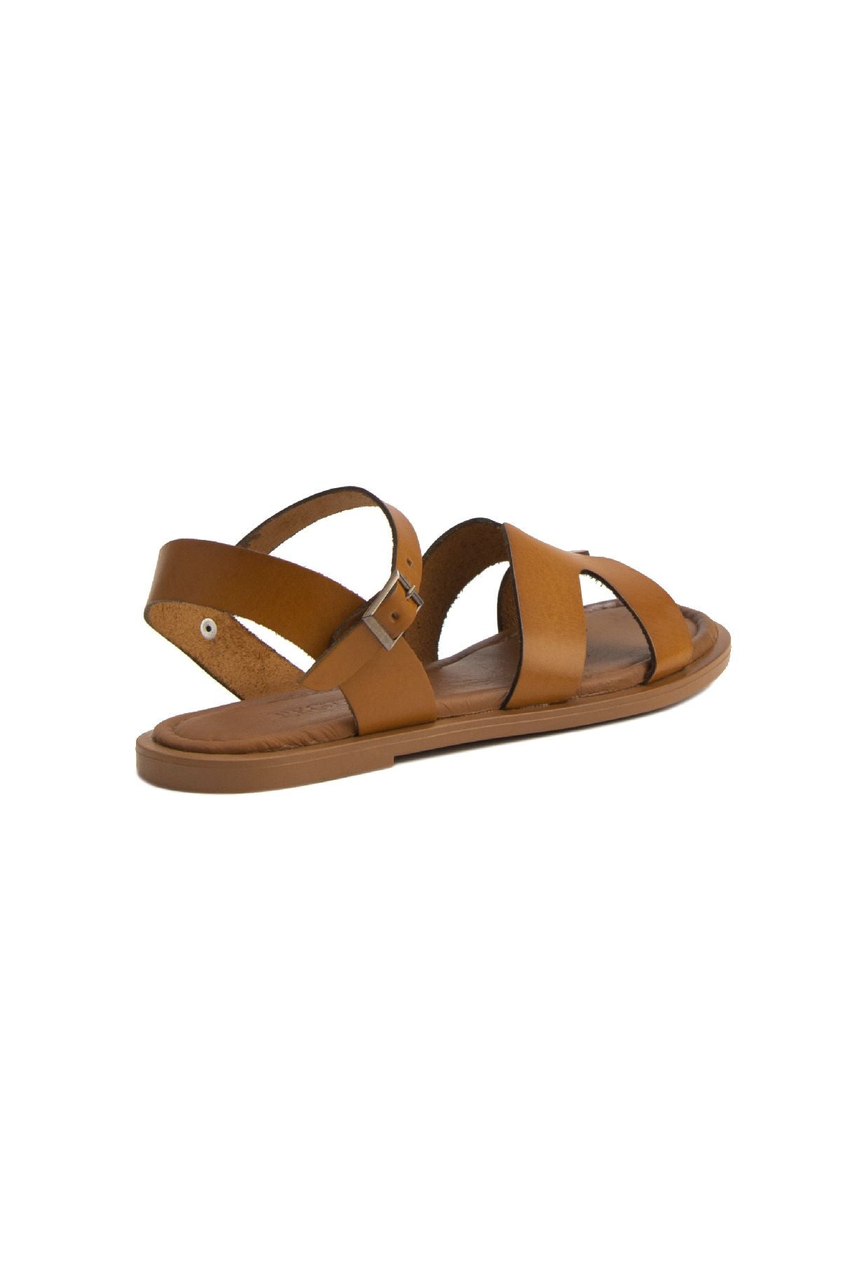 Kadın Deri Sandalet DG6012 Taba