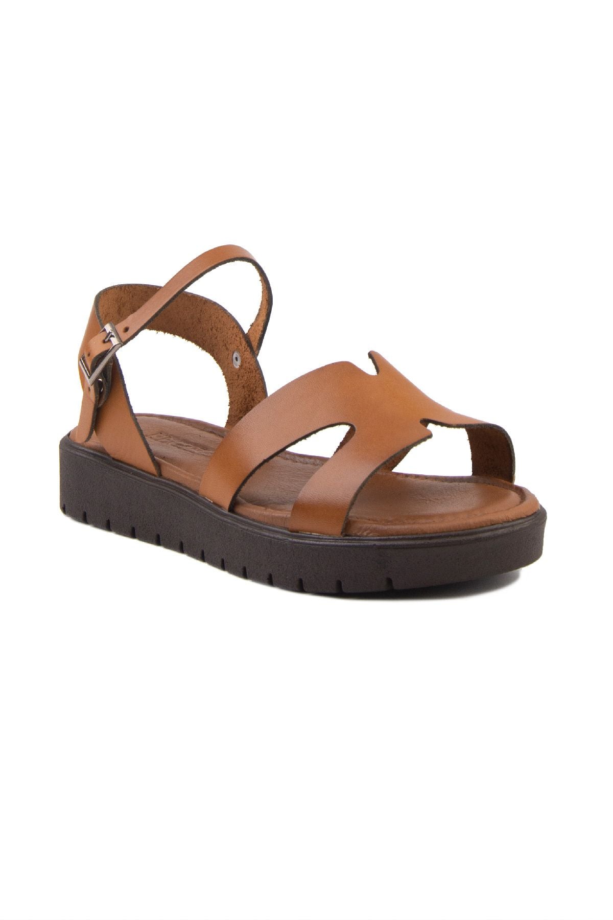 Kadın Deri Sandalet DG6020 Taba