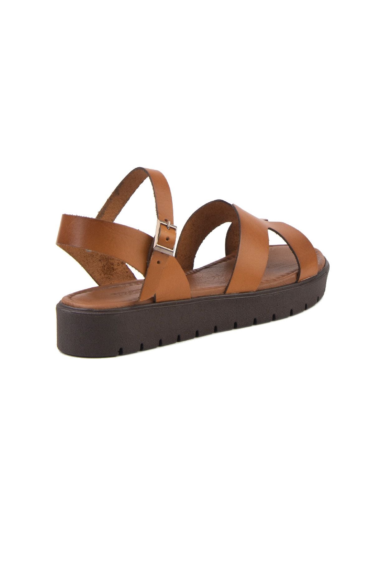 Kadın Deri Sandalet DG6020 Taba