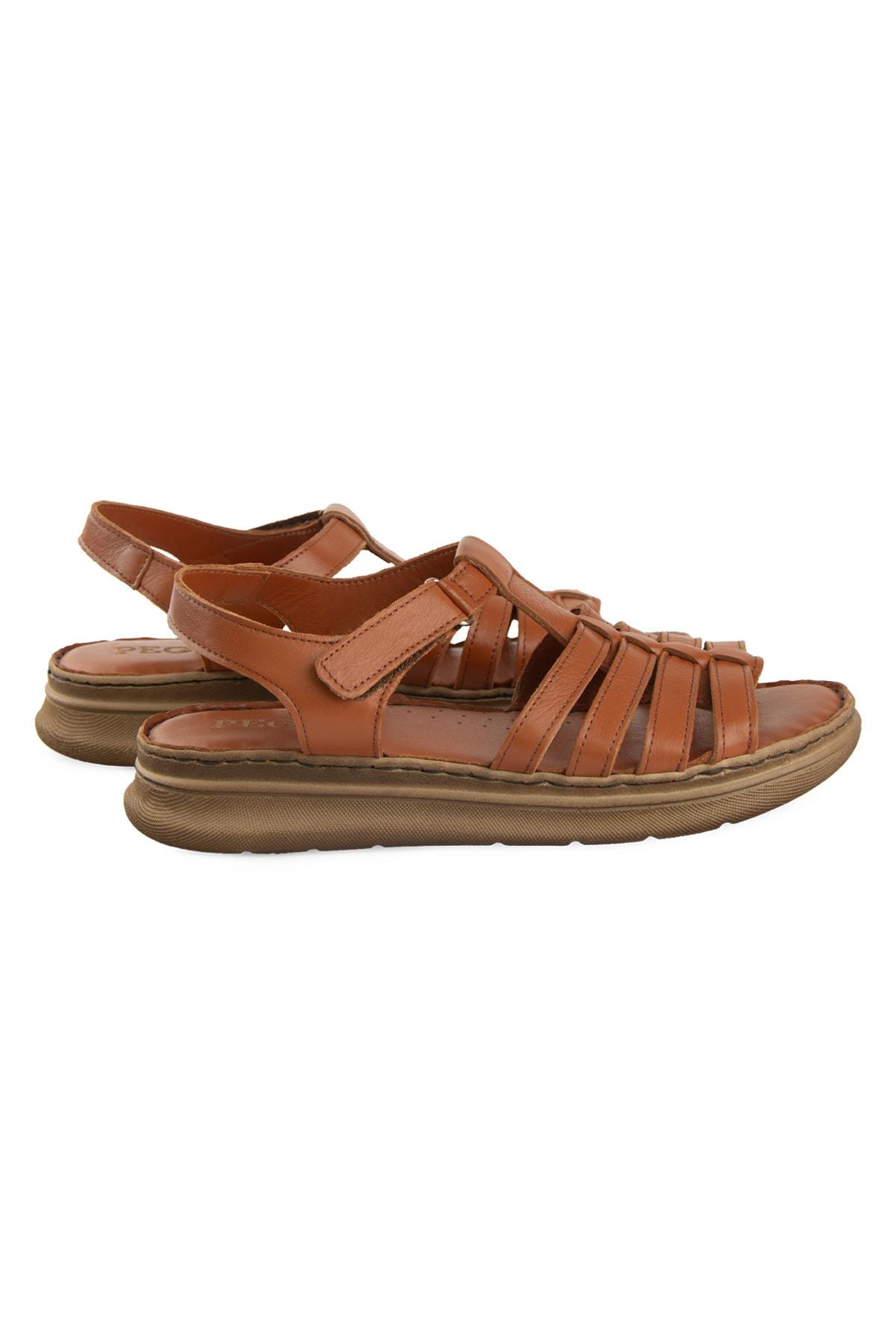 Kadın Deri Sandalet DG6114 Taba