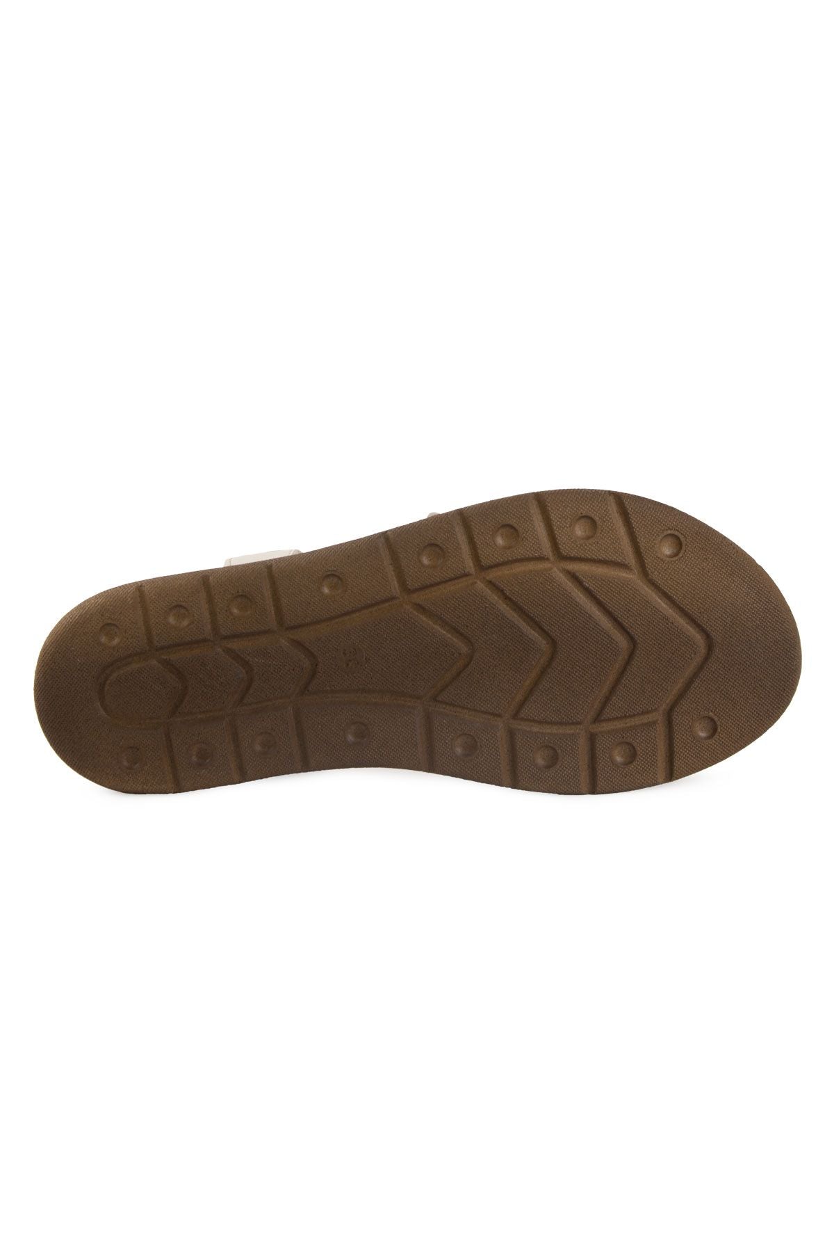 Kadın Deri Sandalet DG6114 Bej