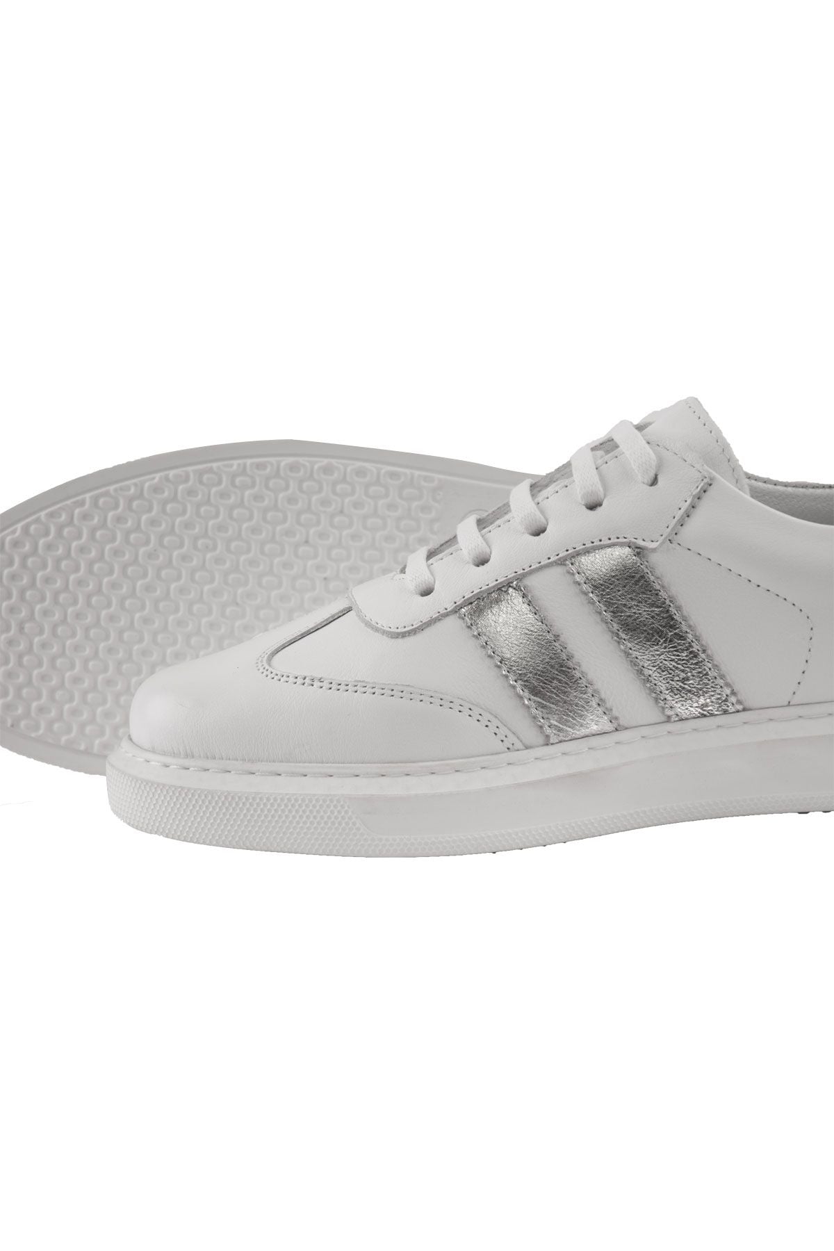 Kadın Deri Sneaker DG6035 Gümüş