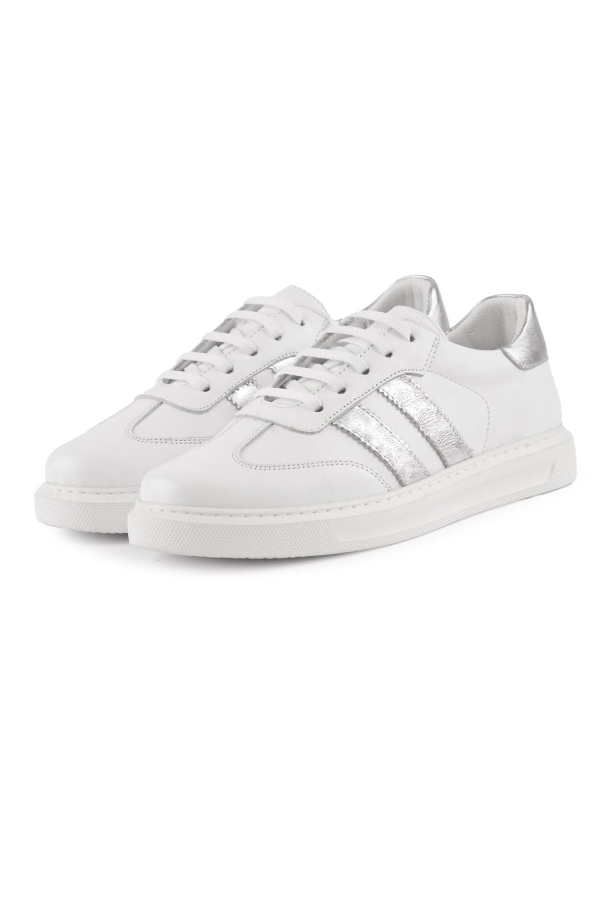 Kadın Deri Sneaker DG6035 Gümüş