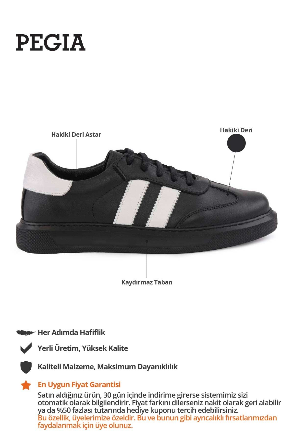 Kadın Deri Sneaker DG6035 Siyah