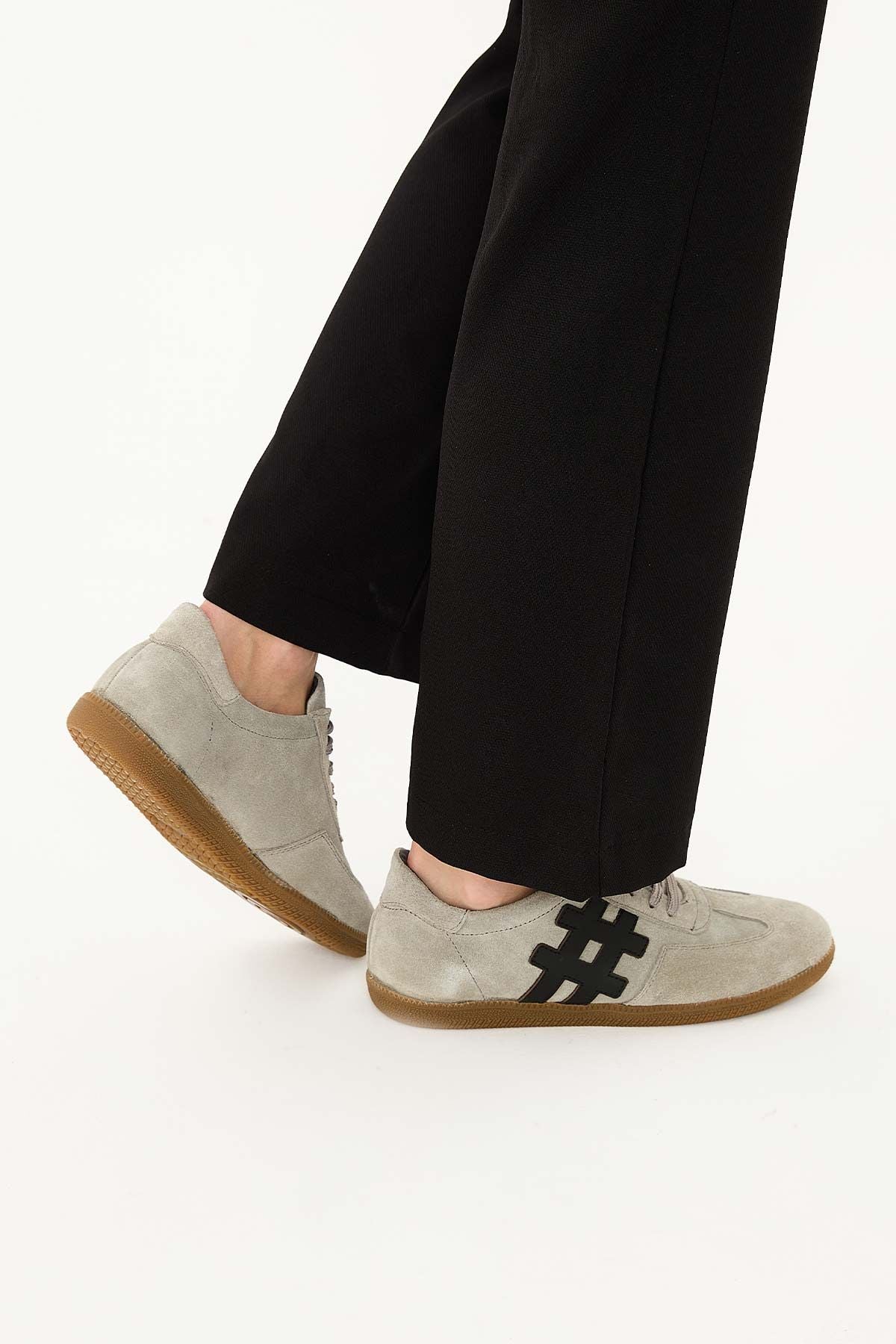 Kadın Deri Sneakers DG6022 Gri