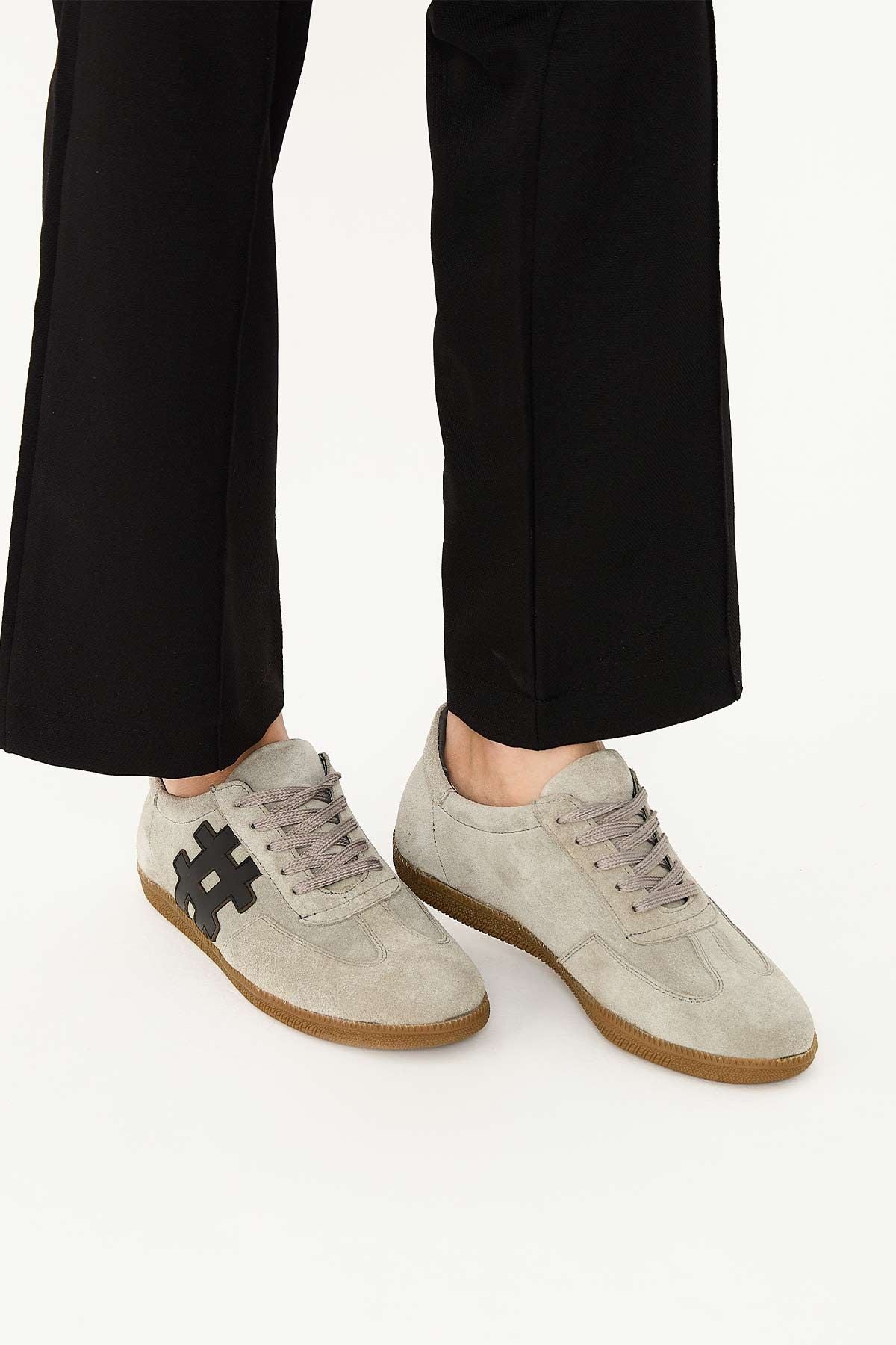 Kadın Deri Sneakers DG6022 Gri