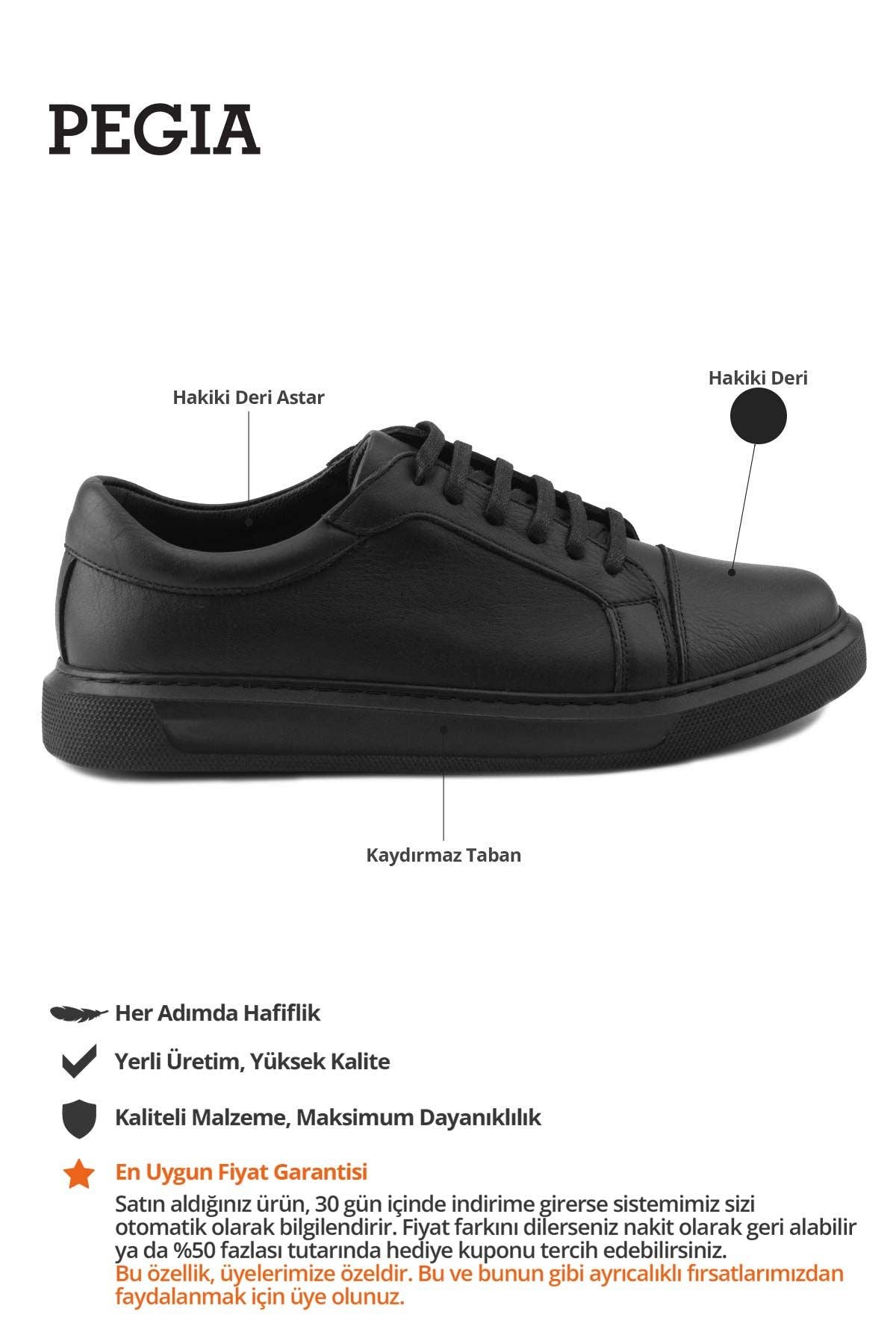 Kadın Deri Sneakers DG6023 Siyah