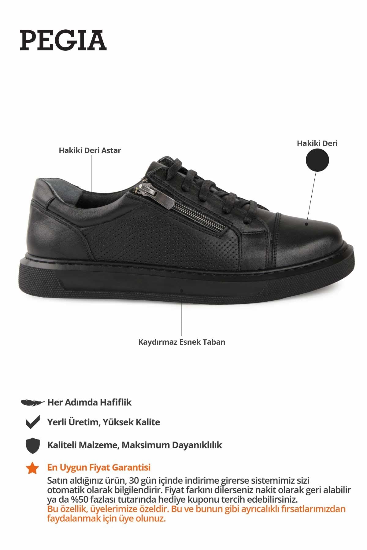 Kadın Deri Sneakers DG6024 Siyah