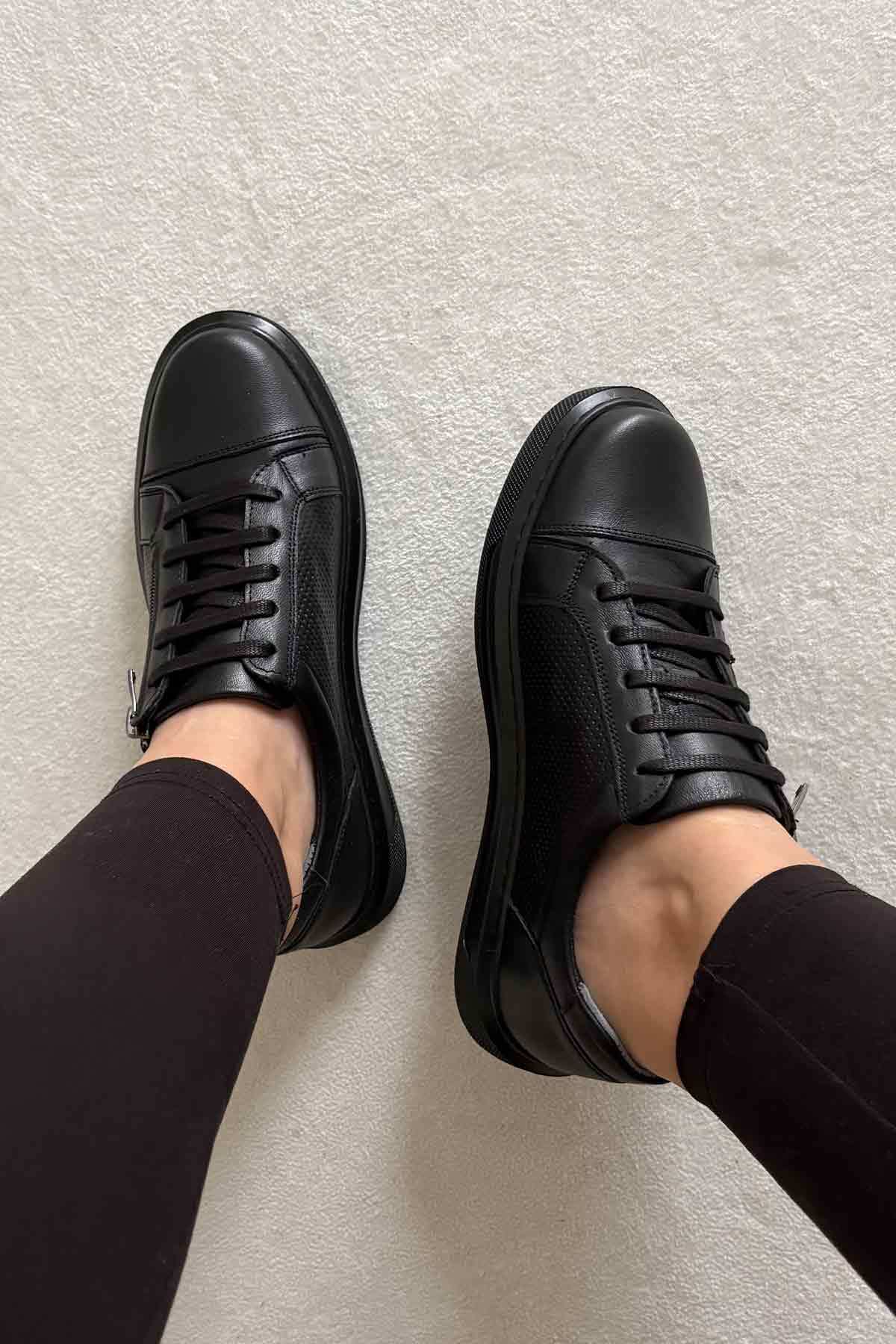 Kadın Deri Sneakers DG6024 Siyah