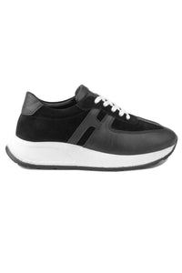 Women's Leather Sneakers DG6025 Black