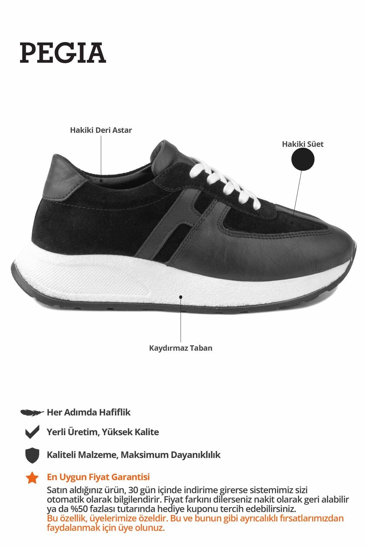 Kadın Deri Sneakers DG6025 Siyah