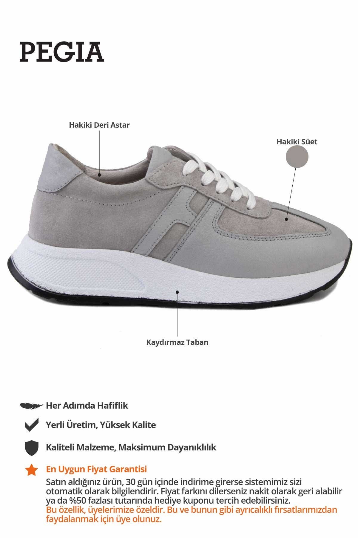 Kadın Deri Sneakers DG6025 Gri