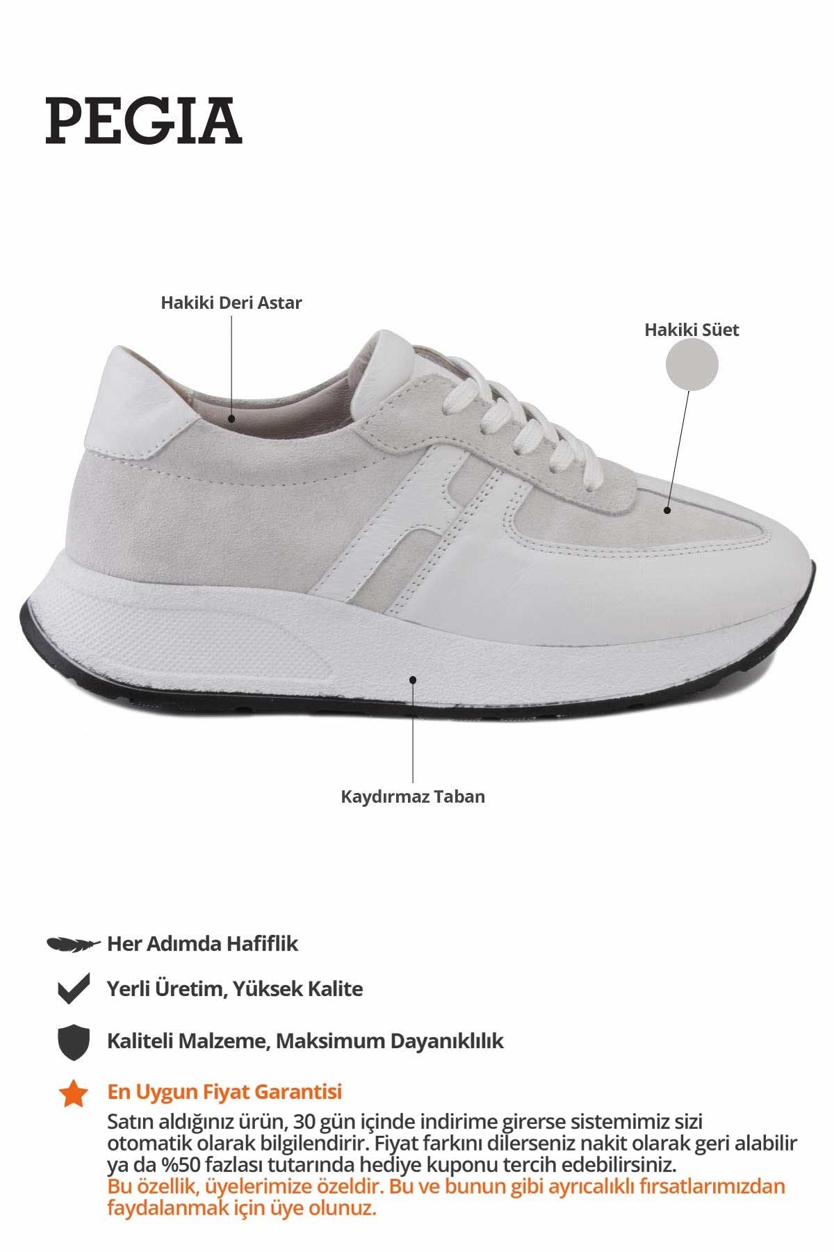Kadın Deri Sneakers DG6025 Beyaz