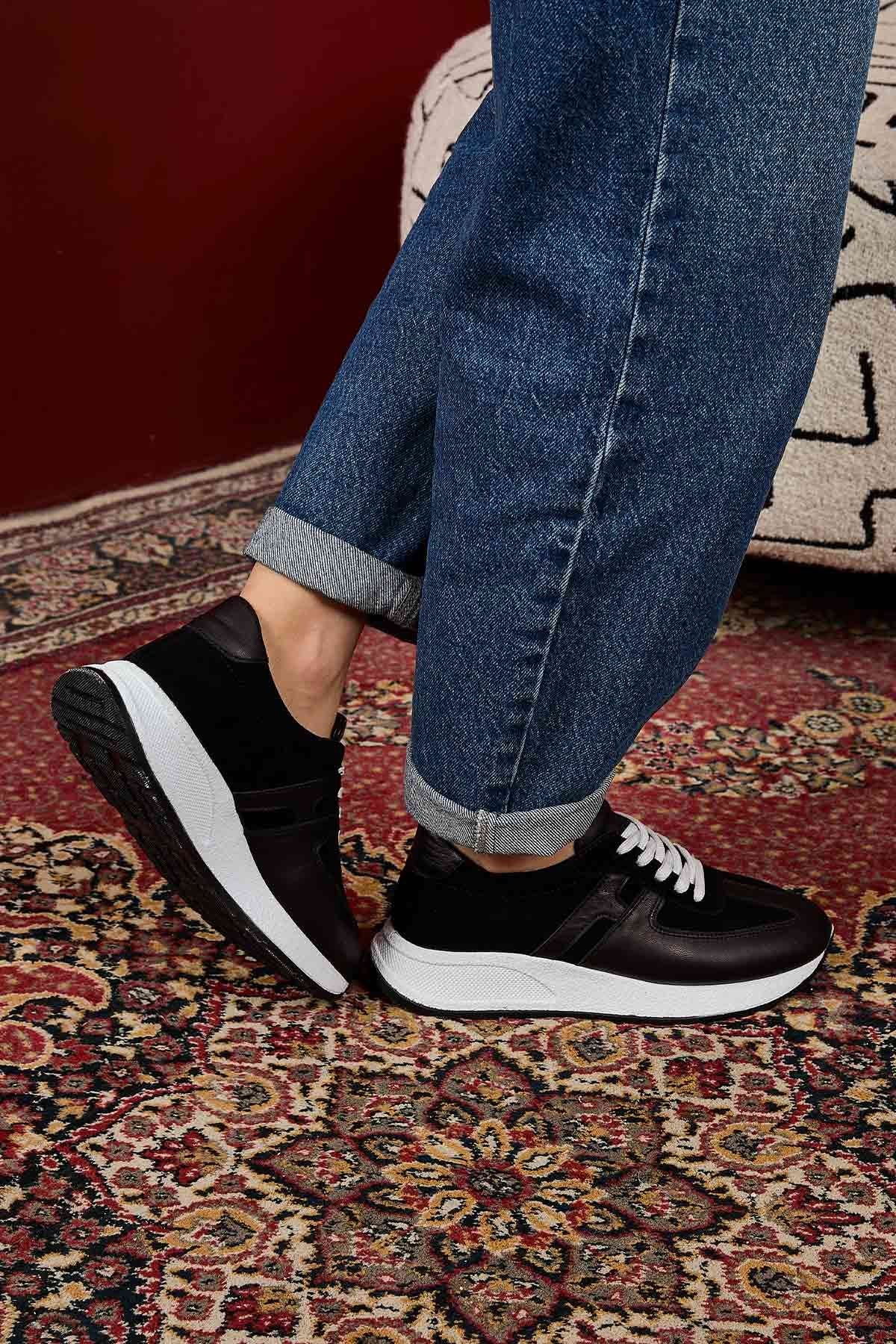 Kadın Deri Sneakers DG6025 Siyah