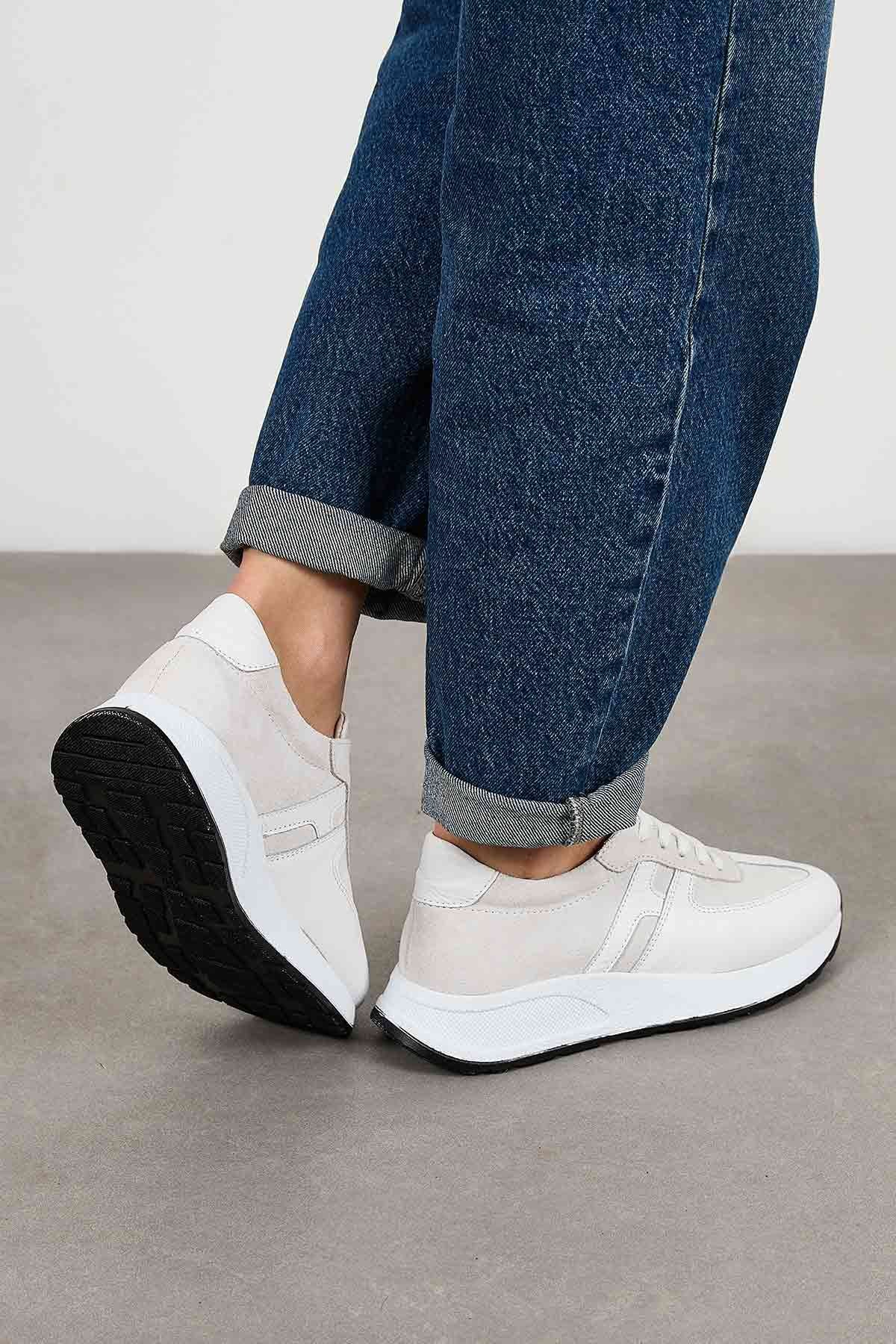 Kadın Deri Sneakers DG6025 Beyaz
