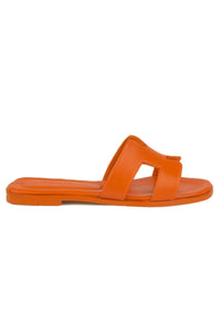 Women's Leather Slippers 215550 Orange
