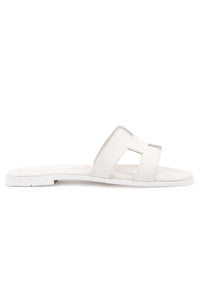 Women's Leather Slippers 215550 White
