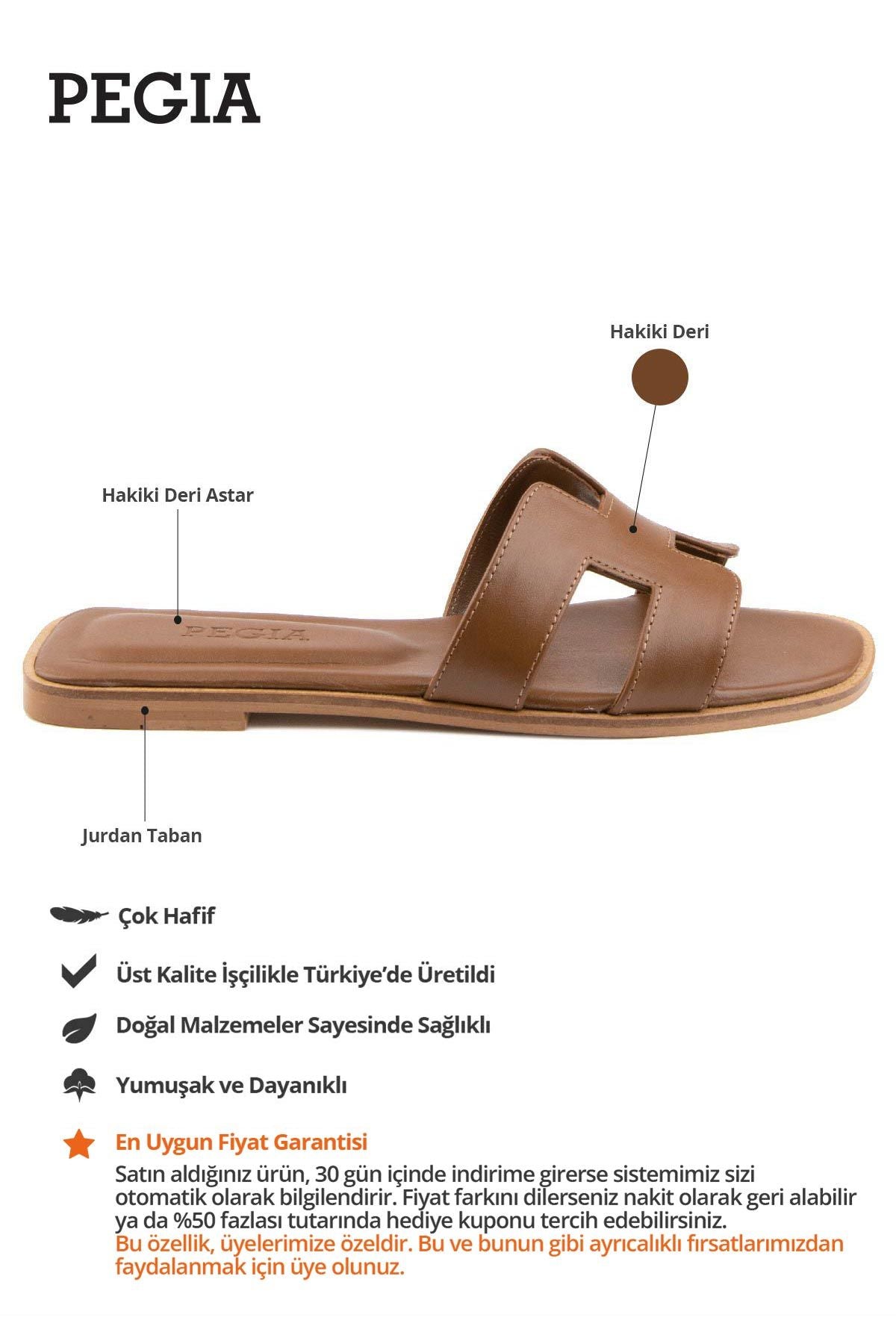 Kadın Deri Terlik 215550 Taba