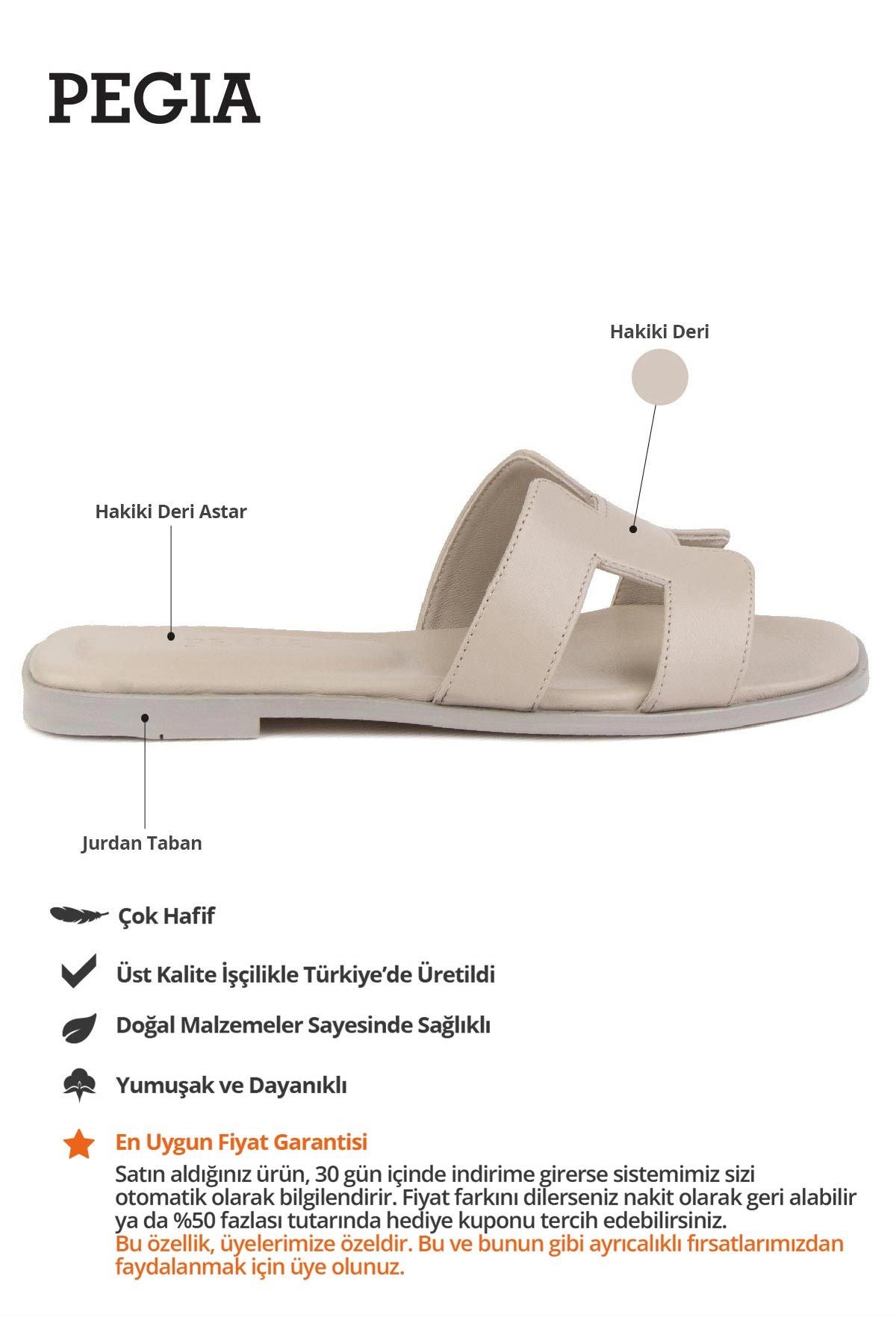 Kadın Deri Terlik 215550 Bej