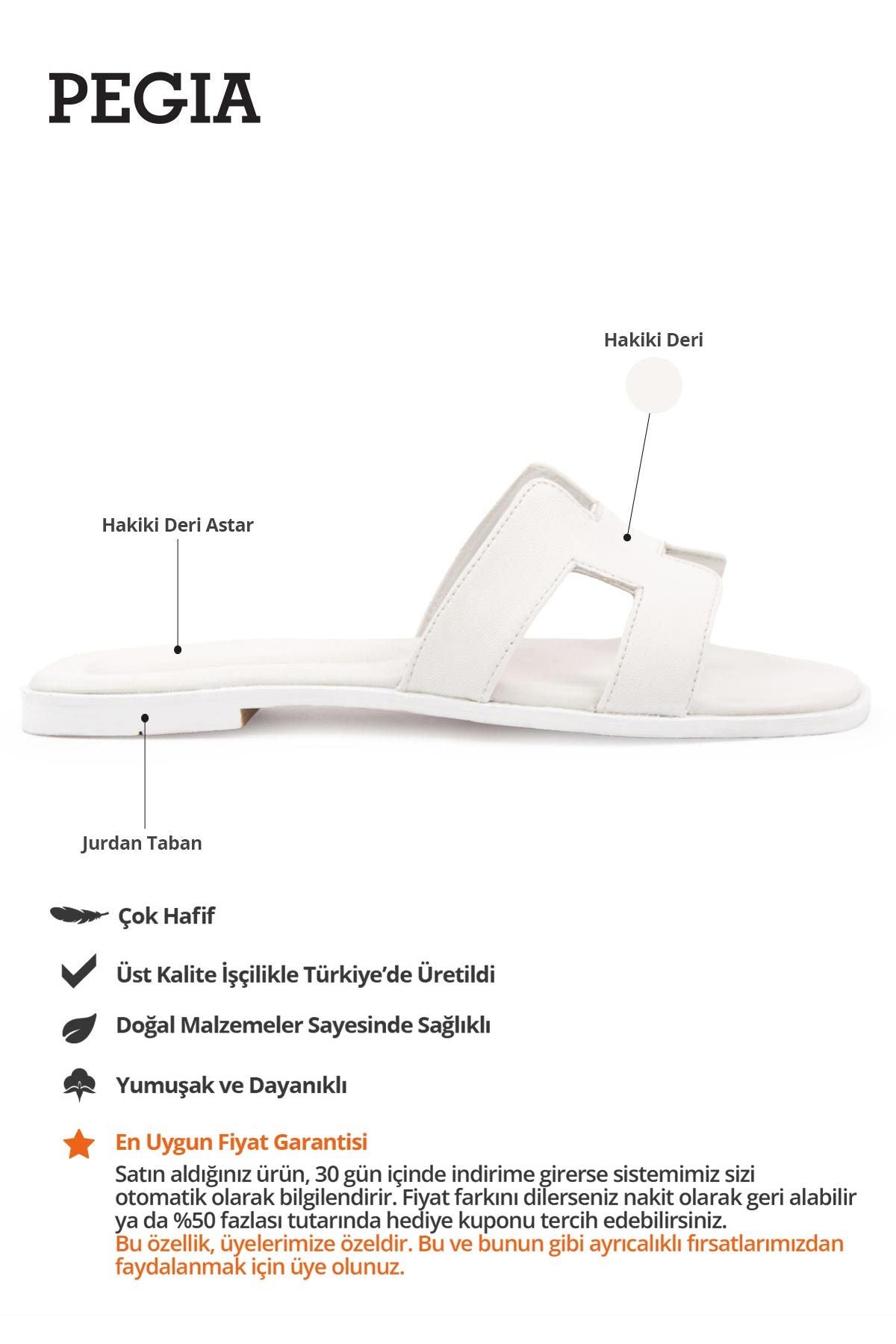 Kadın Deri Terlik 215550 Beyaz