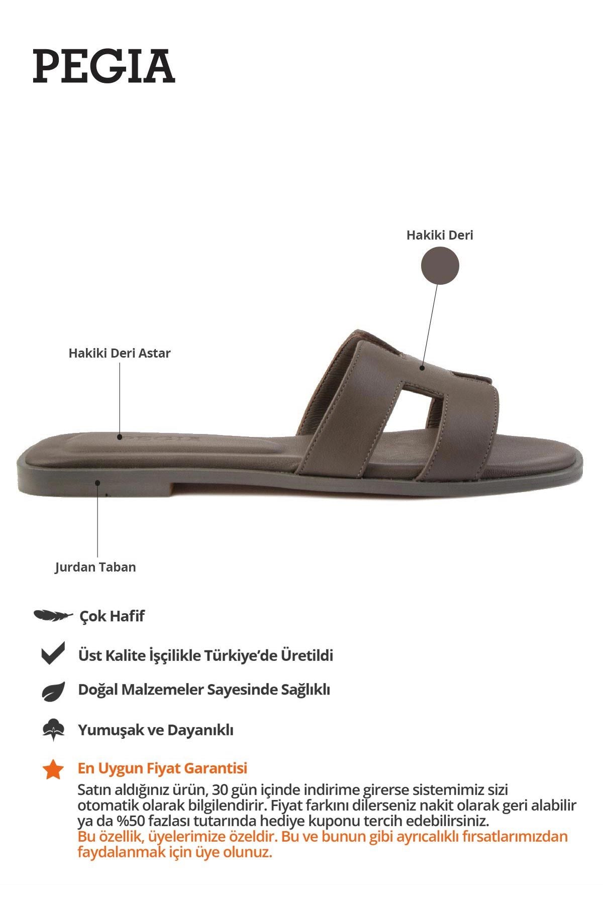 Kadın Deri Terlik 215550 Vizon