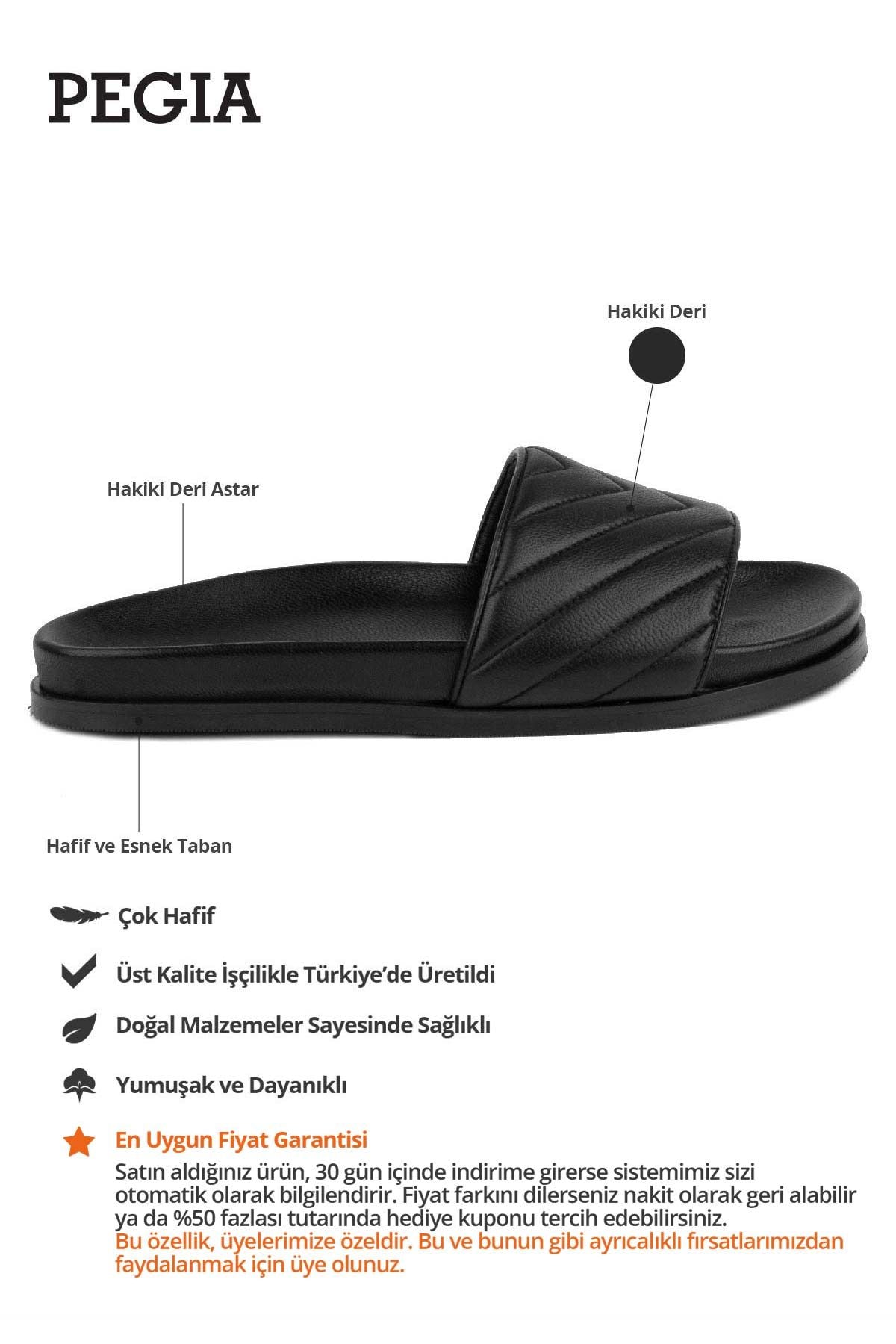 Kadın Deri Terlik 215551 Siyah