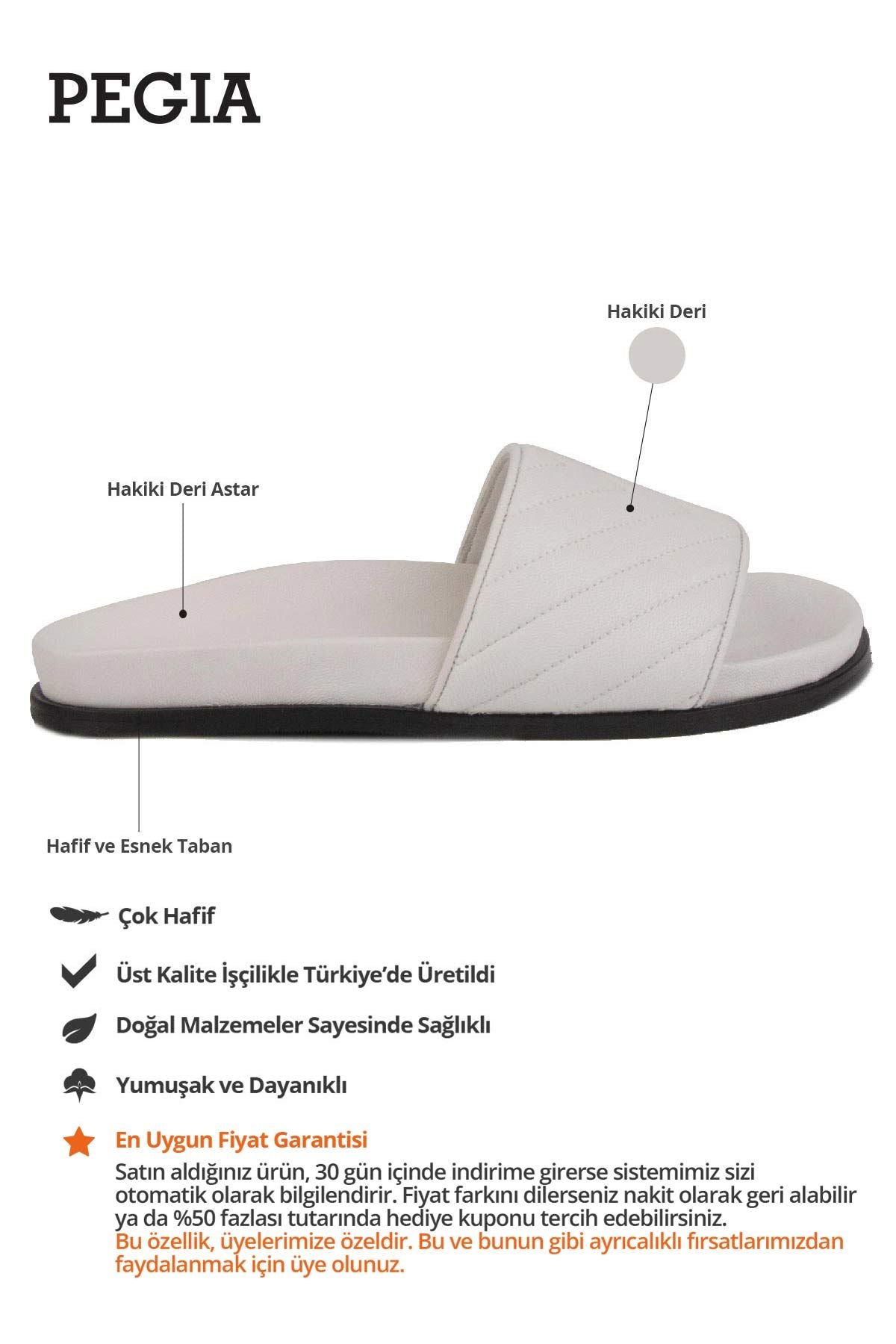 Kadın Deri Terlik 215551 Beyaz