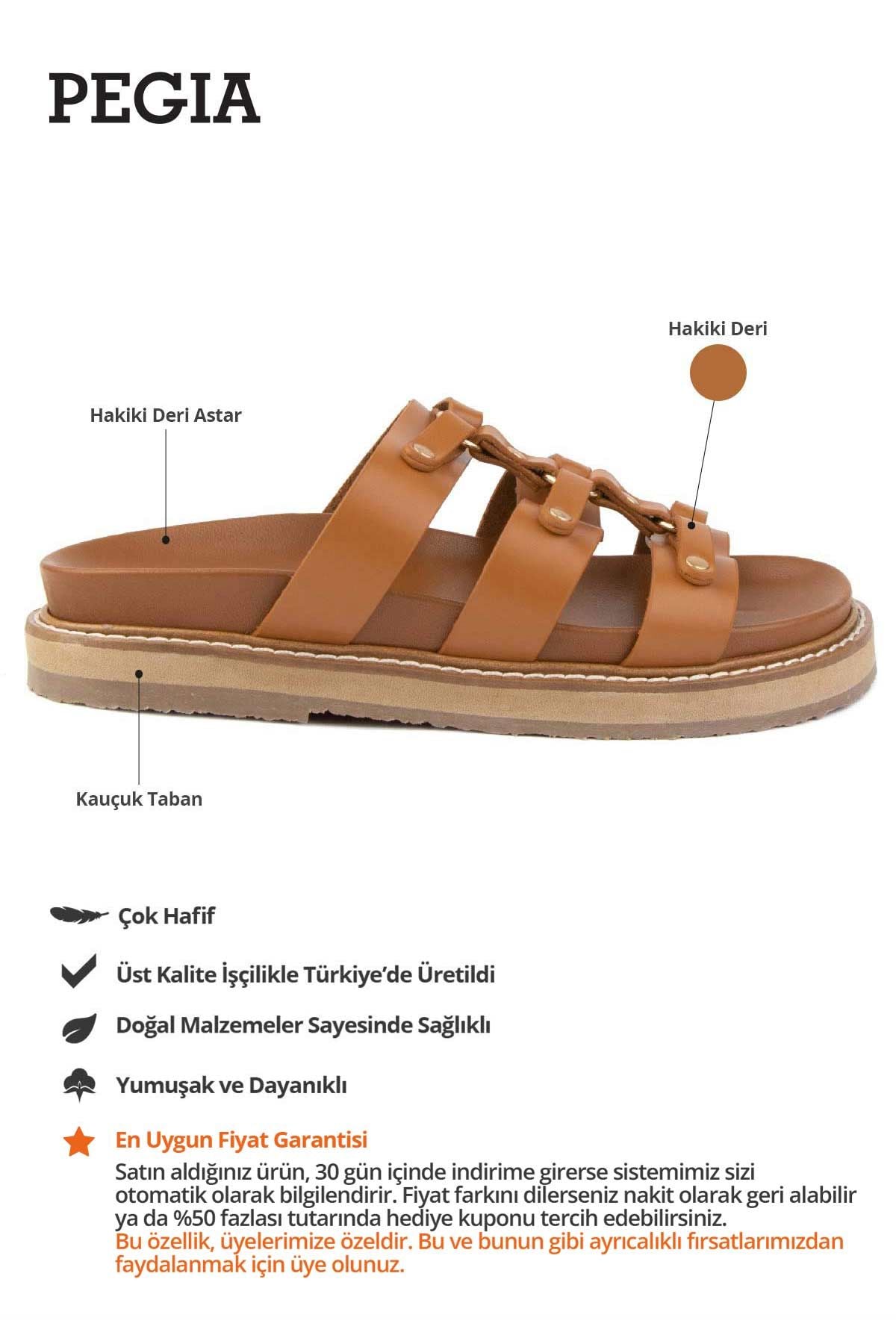 Kadın Deri Terlik 215552 Taba