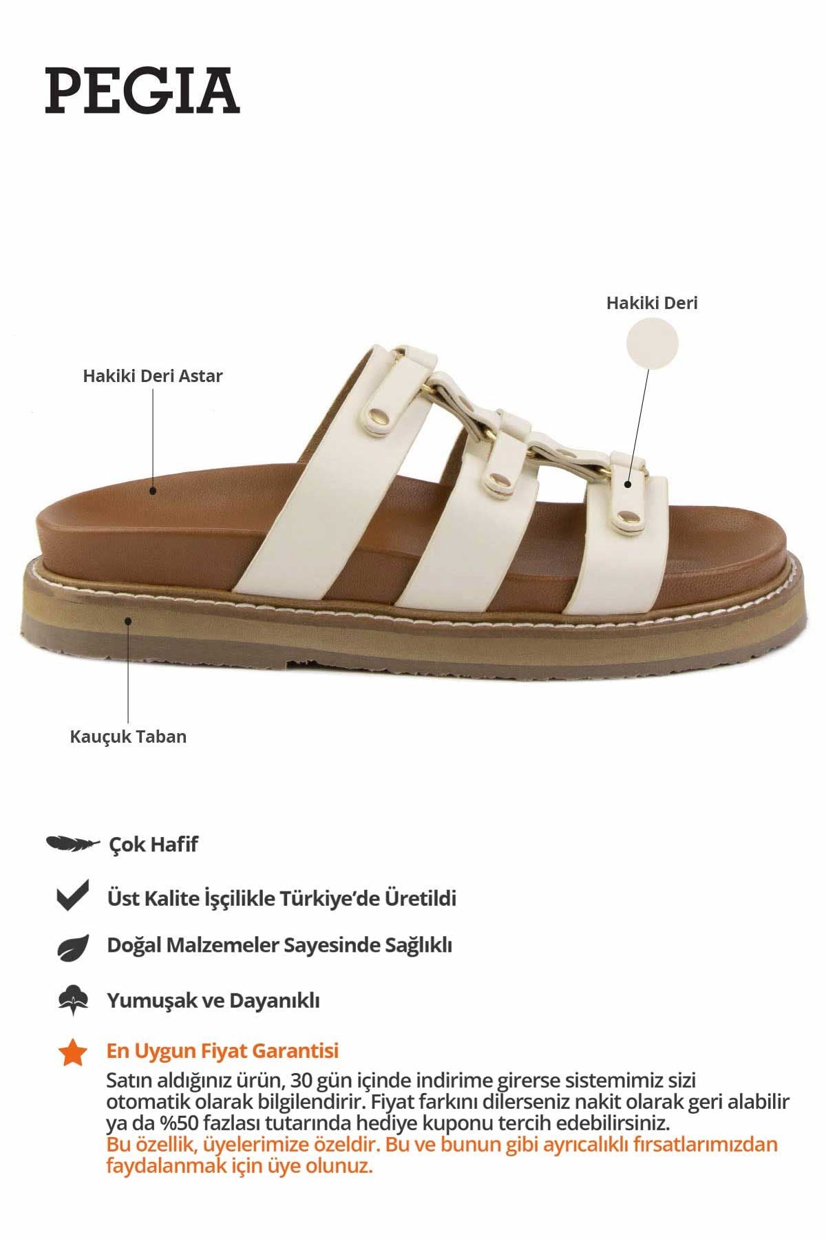 Kadın Deri Terlik 215552 Bej
