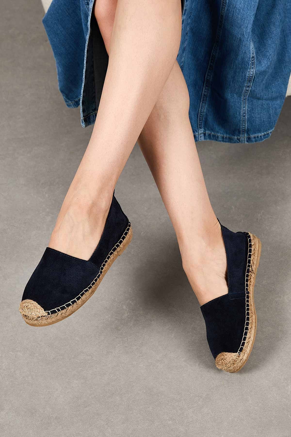 Kadın Espadril Ayakkabı DG6026 Lacivert