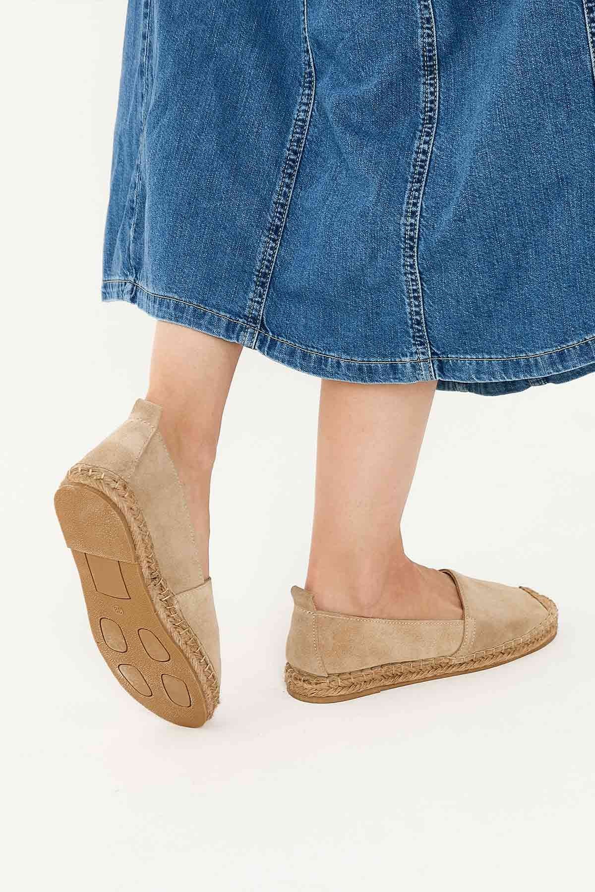 Kadın Espadril Ayakkabı DG6026 Bej