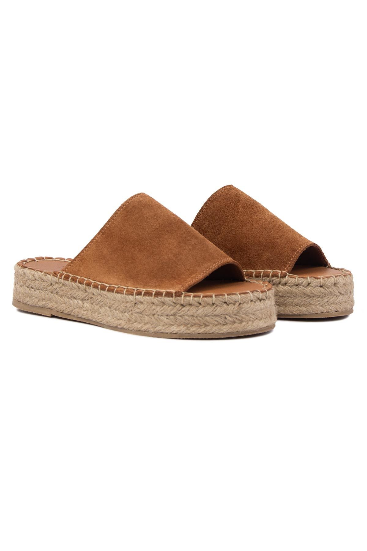 Kadın Espadril Terlik DG6027 Taba