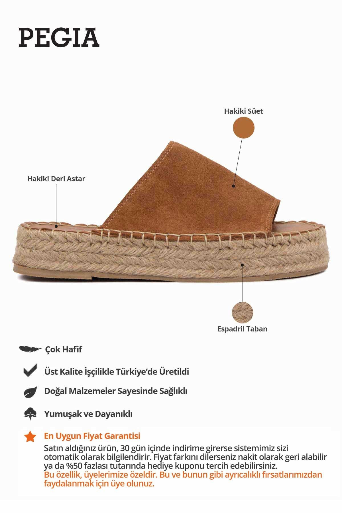 Kadın Espadril Terlik DG6027 Taba