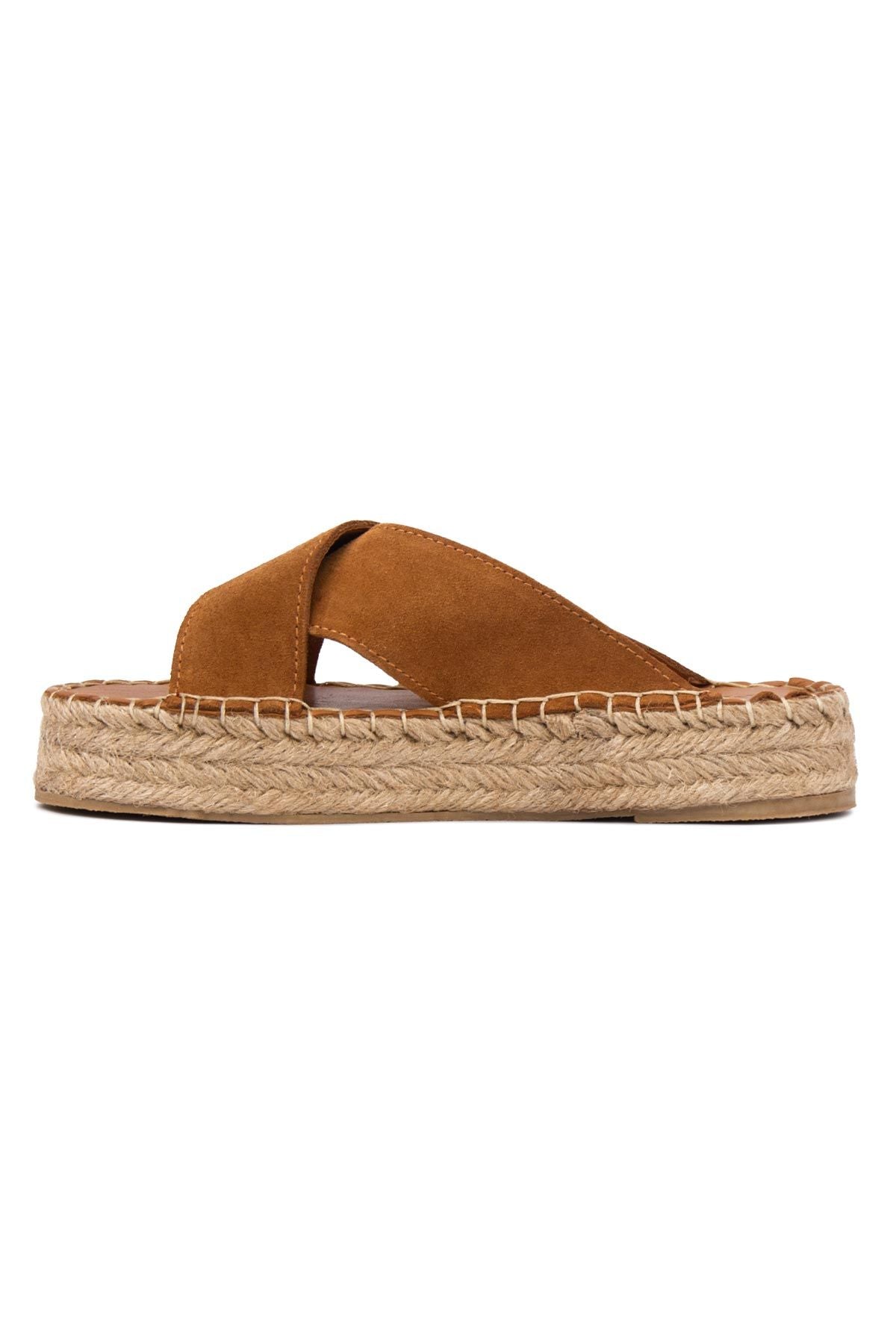 Kadın Espadril Terlik DG6036 Taba