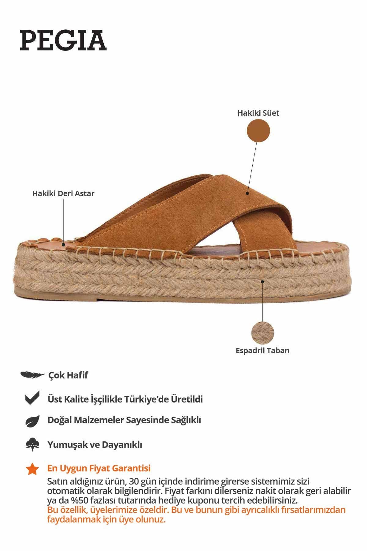 Kadın Espadril Terlik DG6036 Taba
