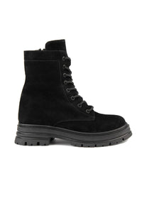 Women's Zip-Up Suede Boots DG6001 Black