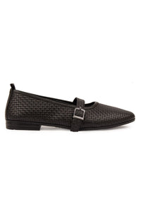 Women's Genuine Leather Ballet Flat DG6041 Black