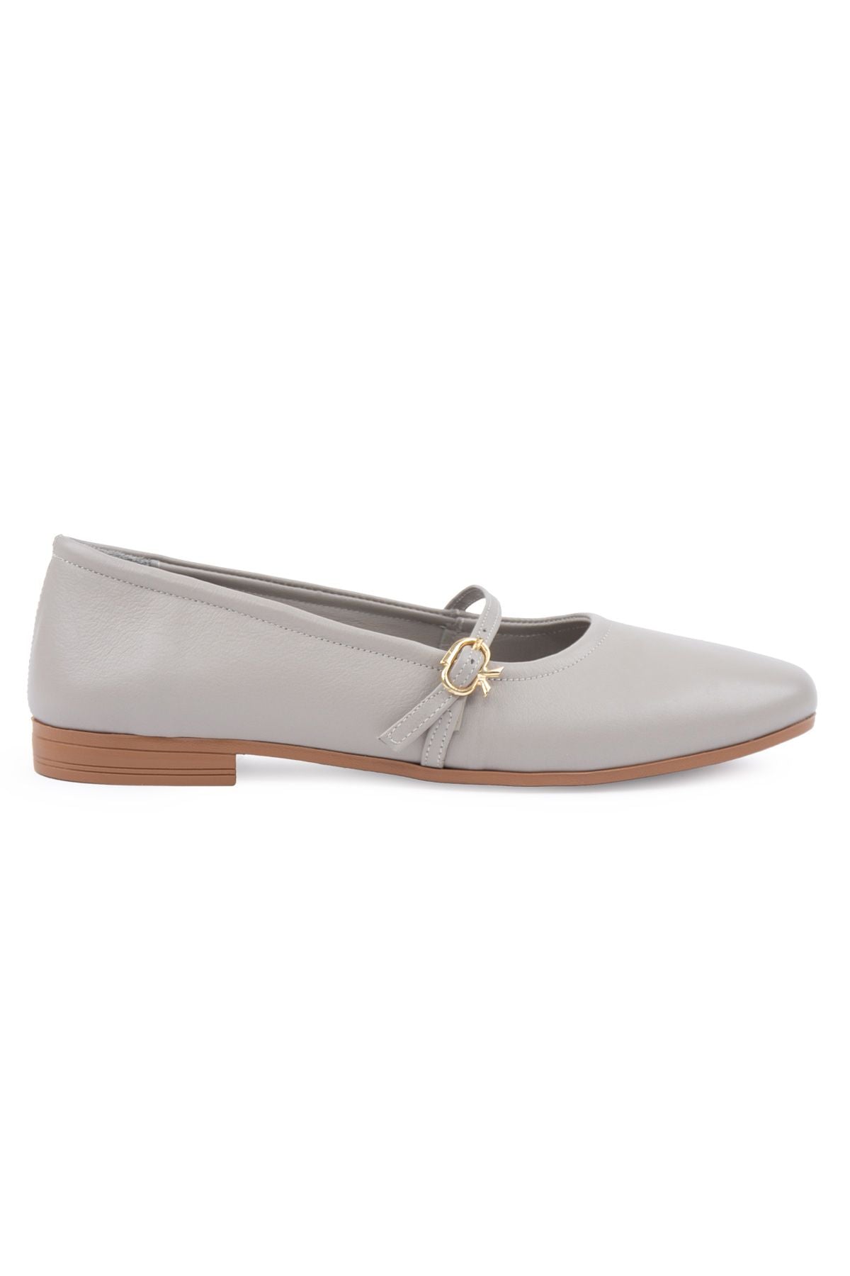 Kadın Hakiki Deri Babet DG6042 Gri