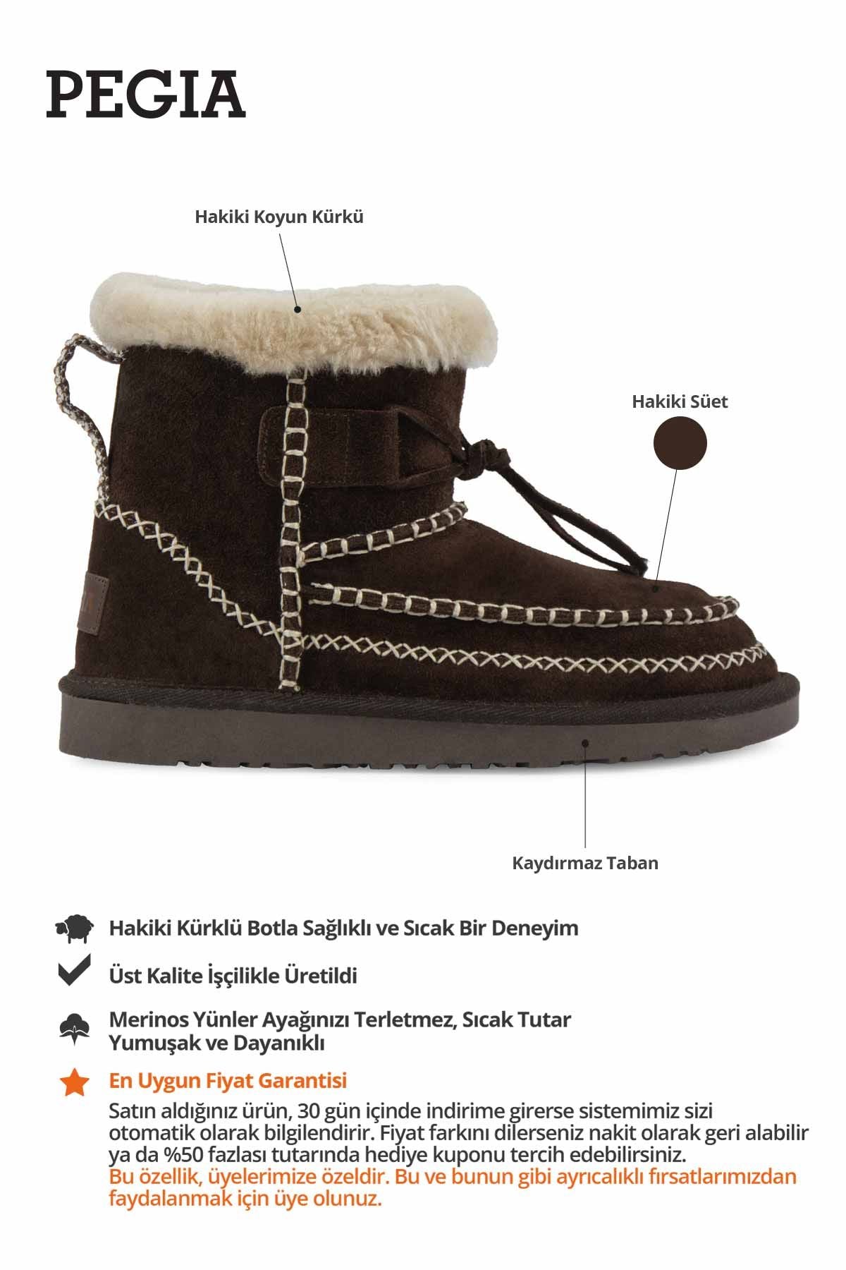 Kadın Hakiki Kürk Bot 191158 Kahve